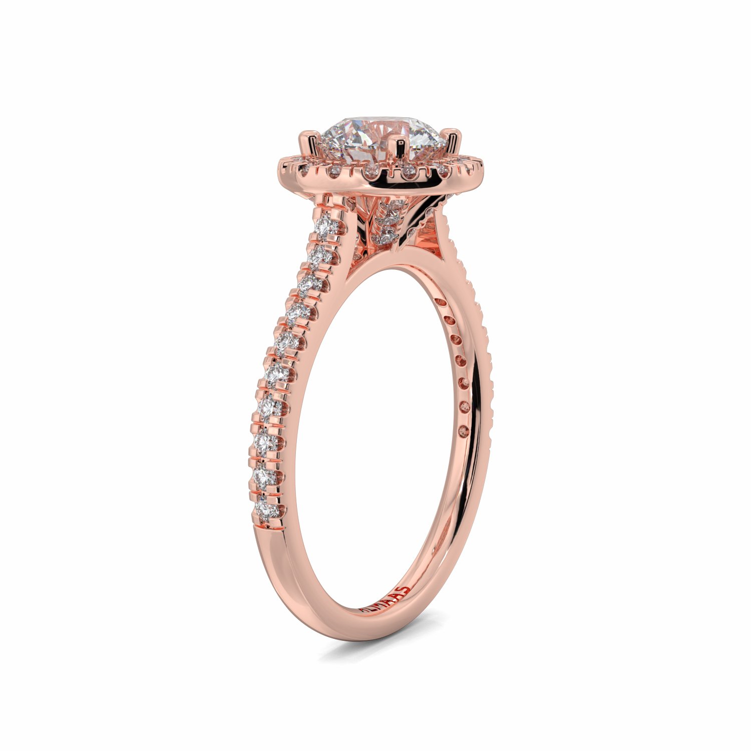 18K Rose Gold Irene Halo Diamond Engagement Ring