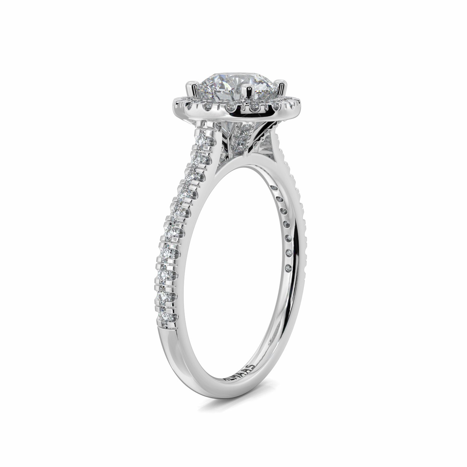 18K White Gold Irene Halo Diamond Engagement Ring