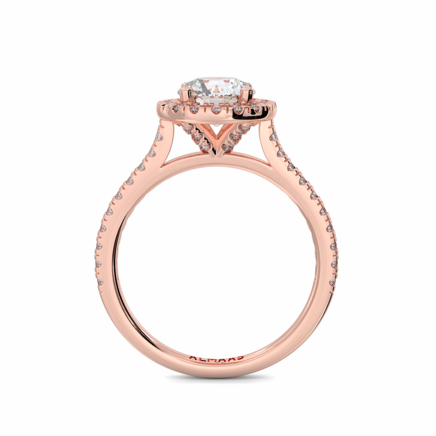 18K Rose Gold Irene Halo Diamond Engagement Ring
