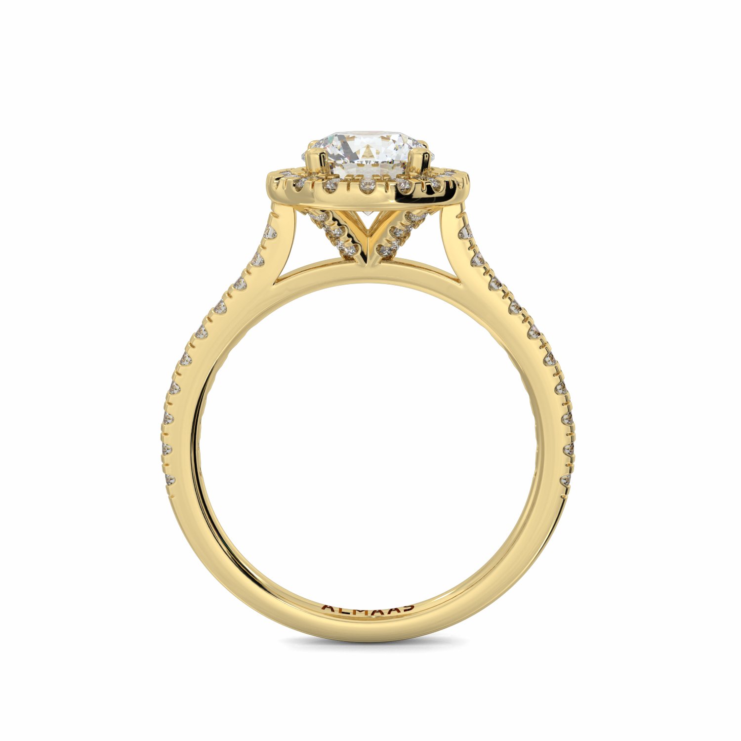 18K Yellow Gold Irene Halo Diamond Engagement Ring