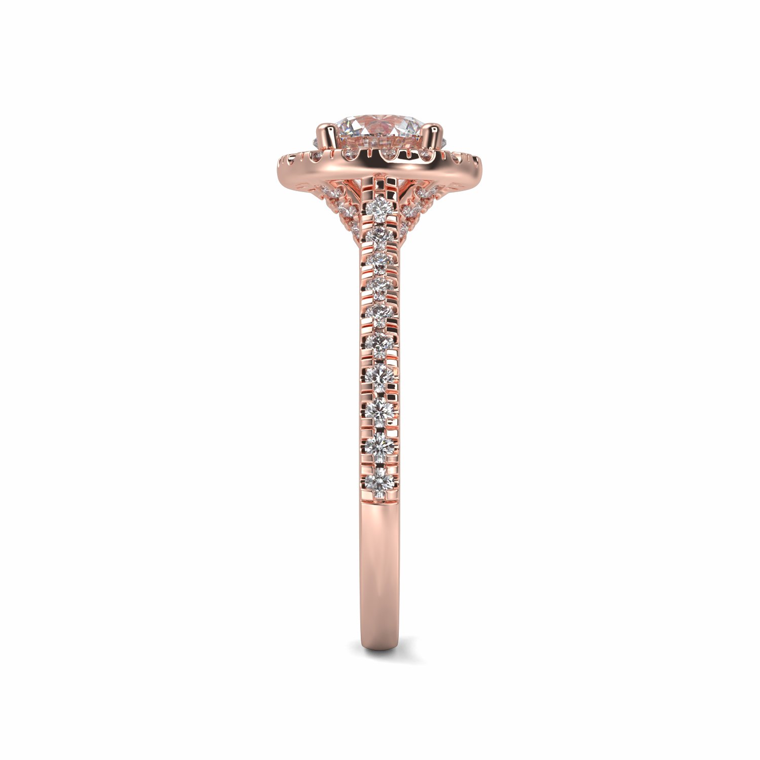18K Rose Gold Irene Halo Diamond Engagement Ring