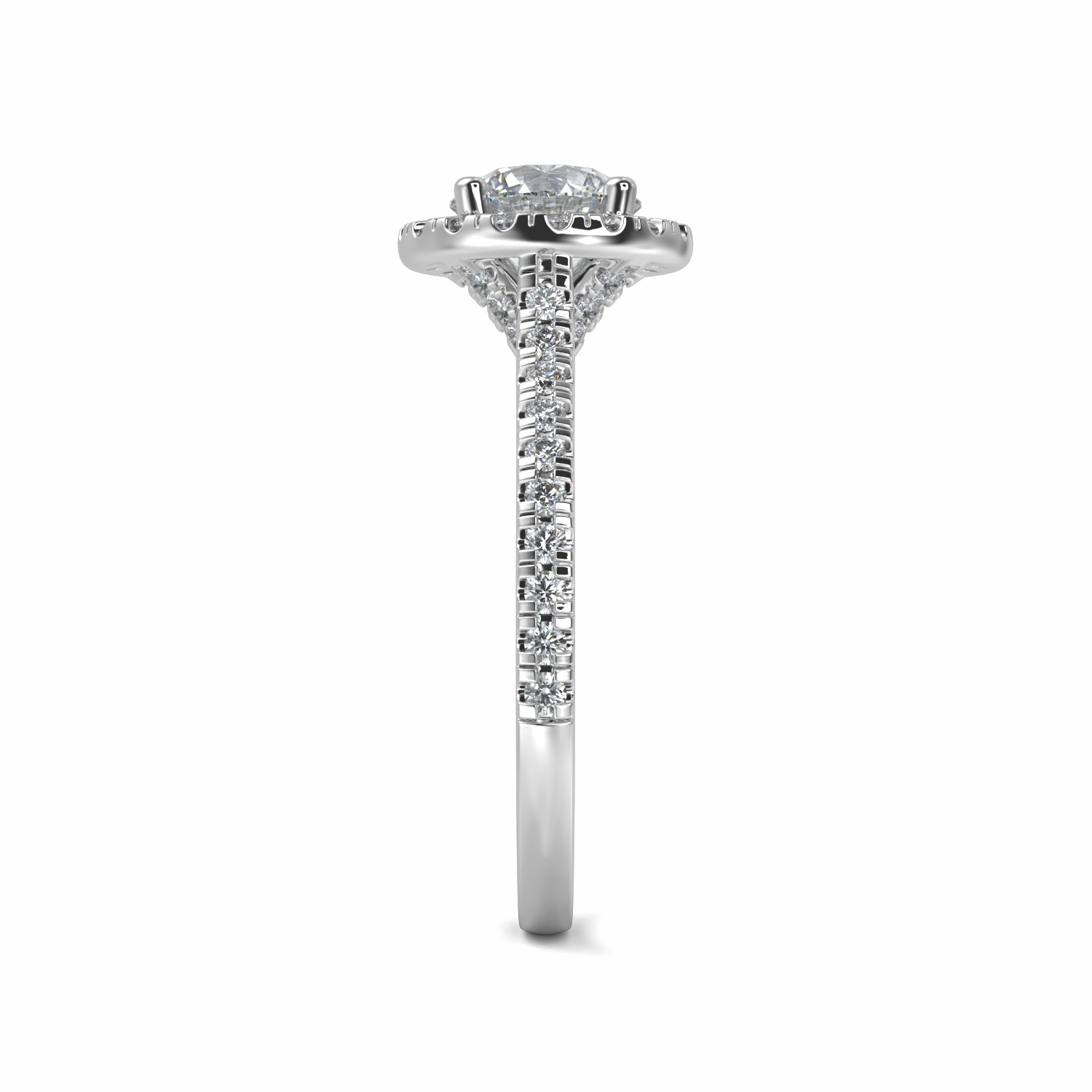 18K White Gold Irene Halo Diamond Engagement Ring