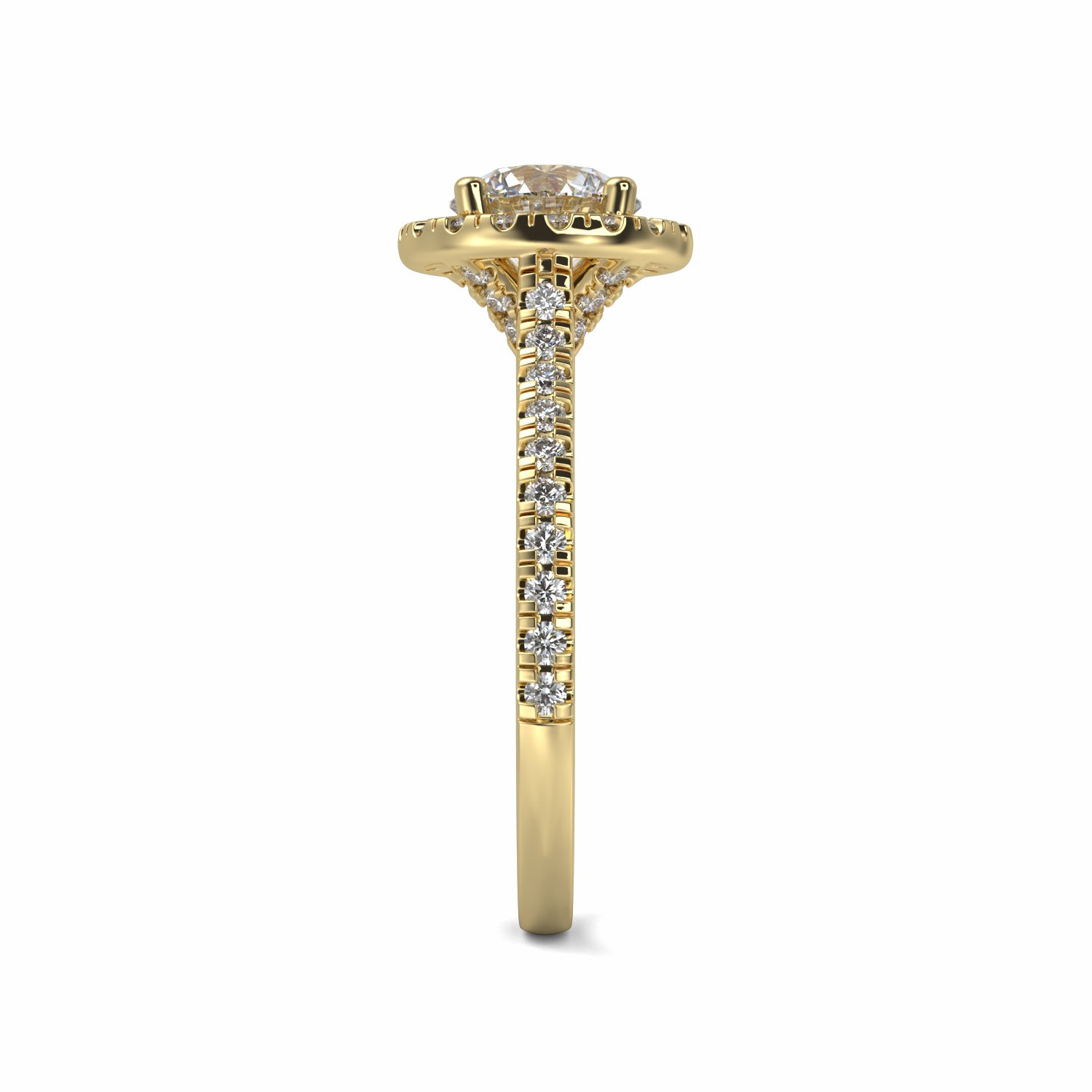 18K Yellow Gold Irene Halo Diamond Engagement Ring