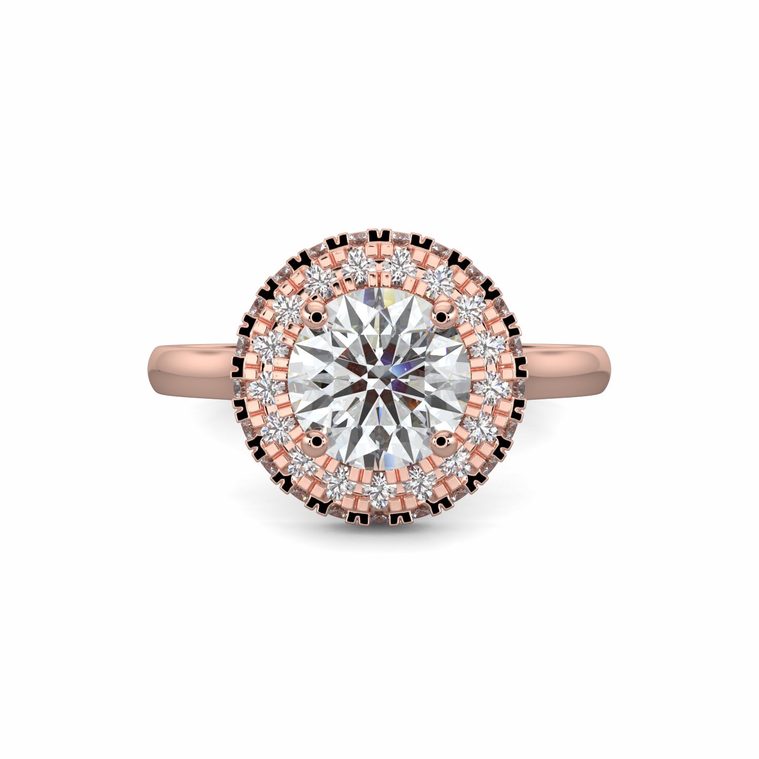 18K White Gold Fay Halo Diamond Engagement Ring