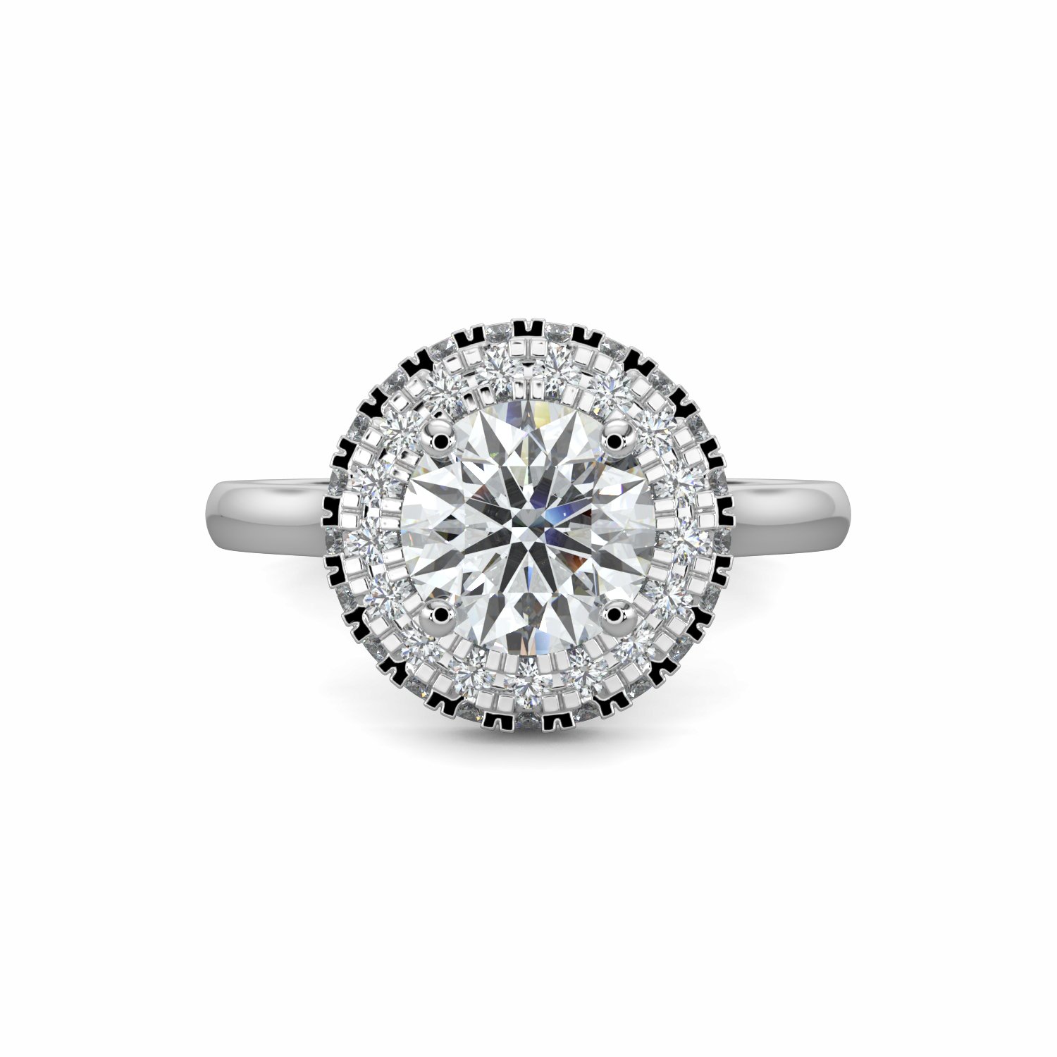 18K White Gold Fay Halo Diamond Engagement Ring