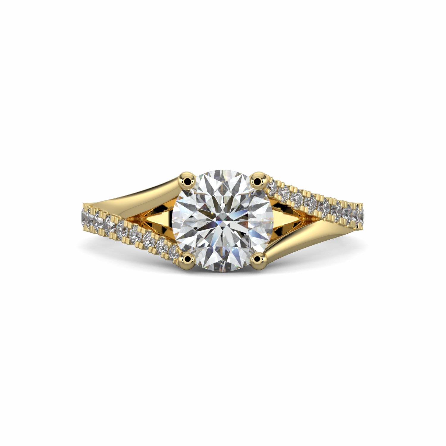 18K White Gold Lauren Diamond Set Shoulder Engagement Ring