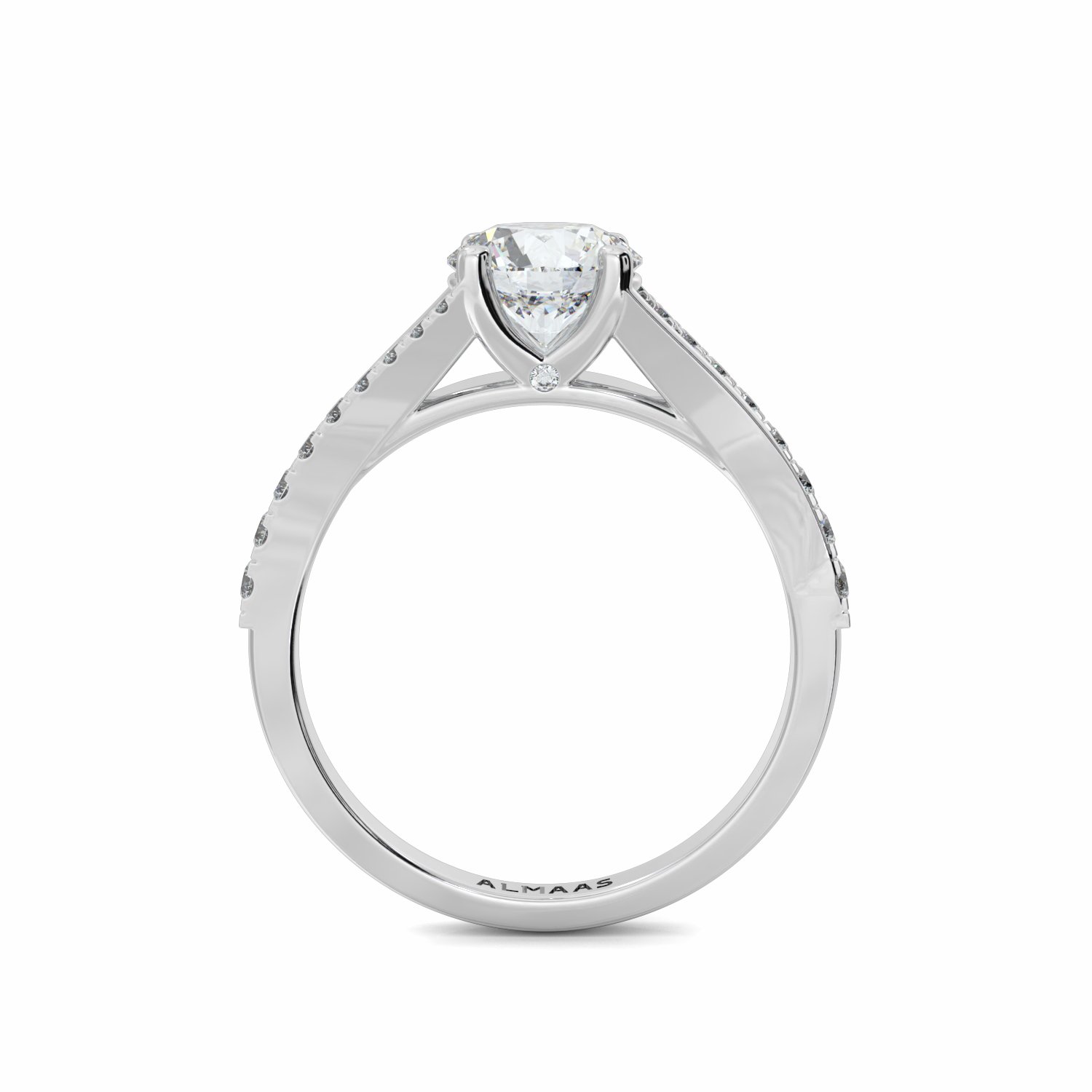 18K White Gold Lauren Diamond Set Shoulder Engagement Ring