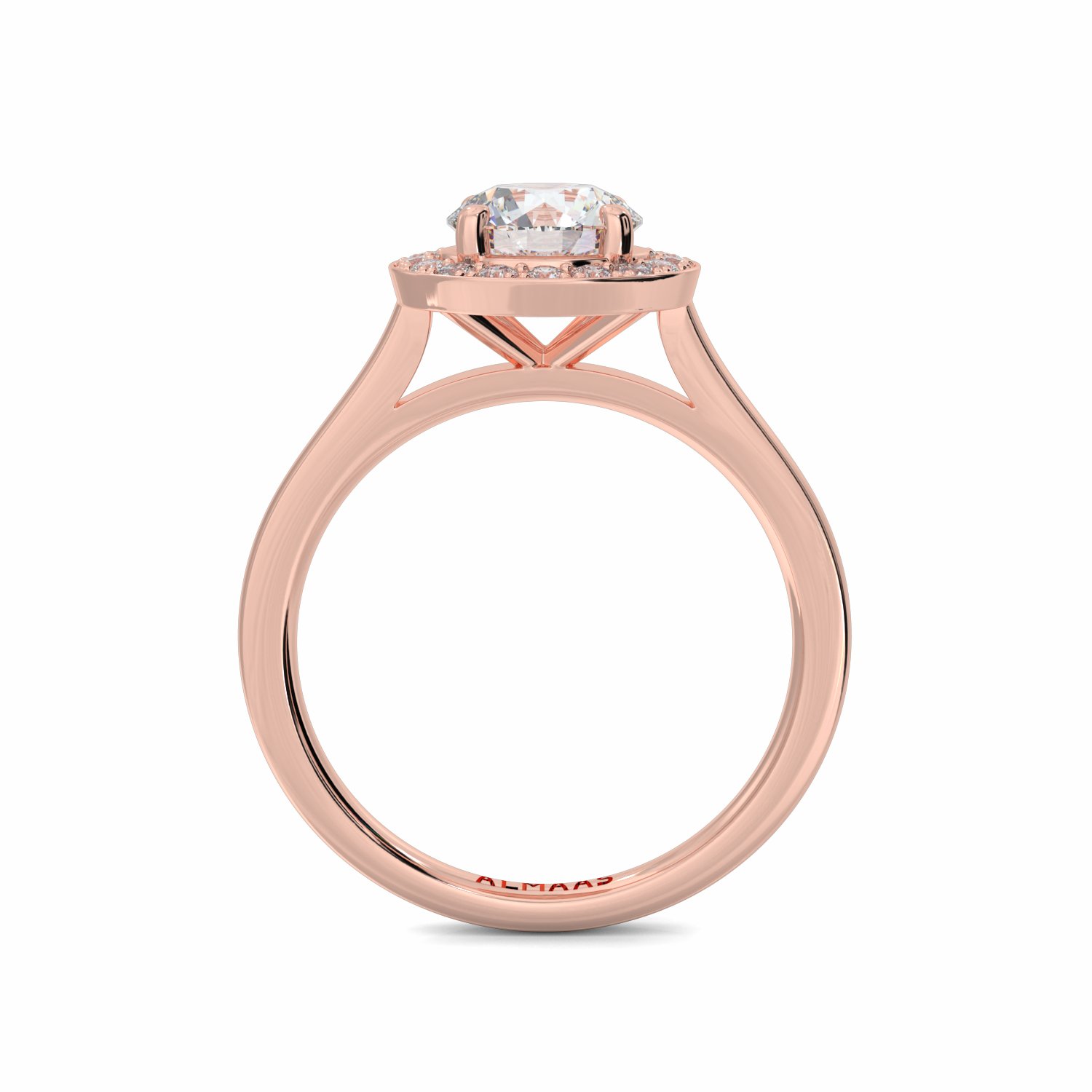 18K Rose Gold Cecily Halo Diamond Engagement Ring
