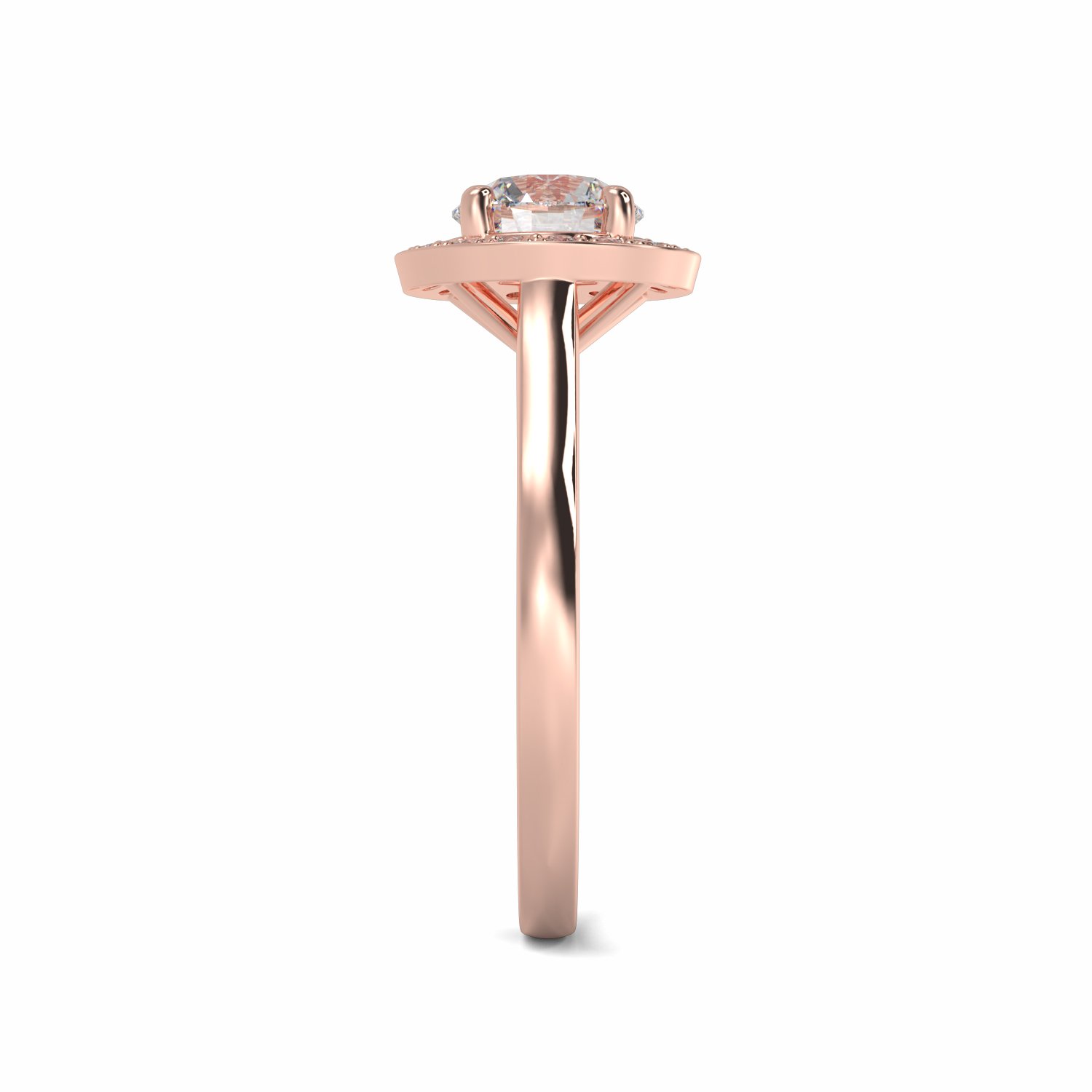 18K Rose Gold Cecily Halo Diamond Engagement Ring