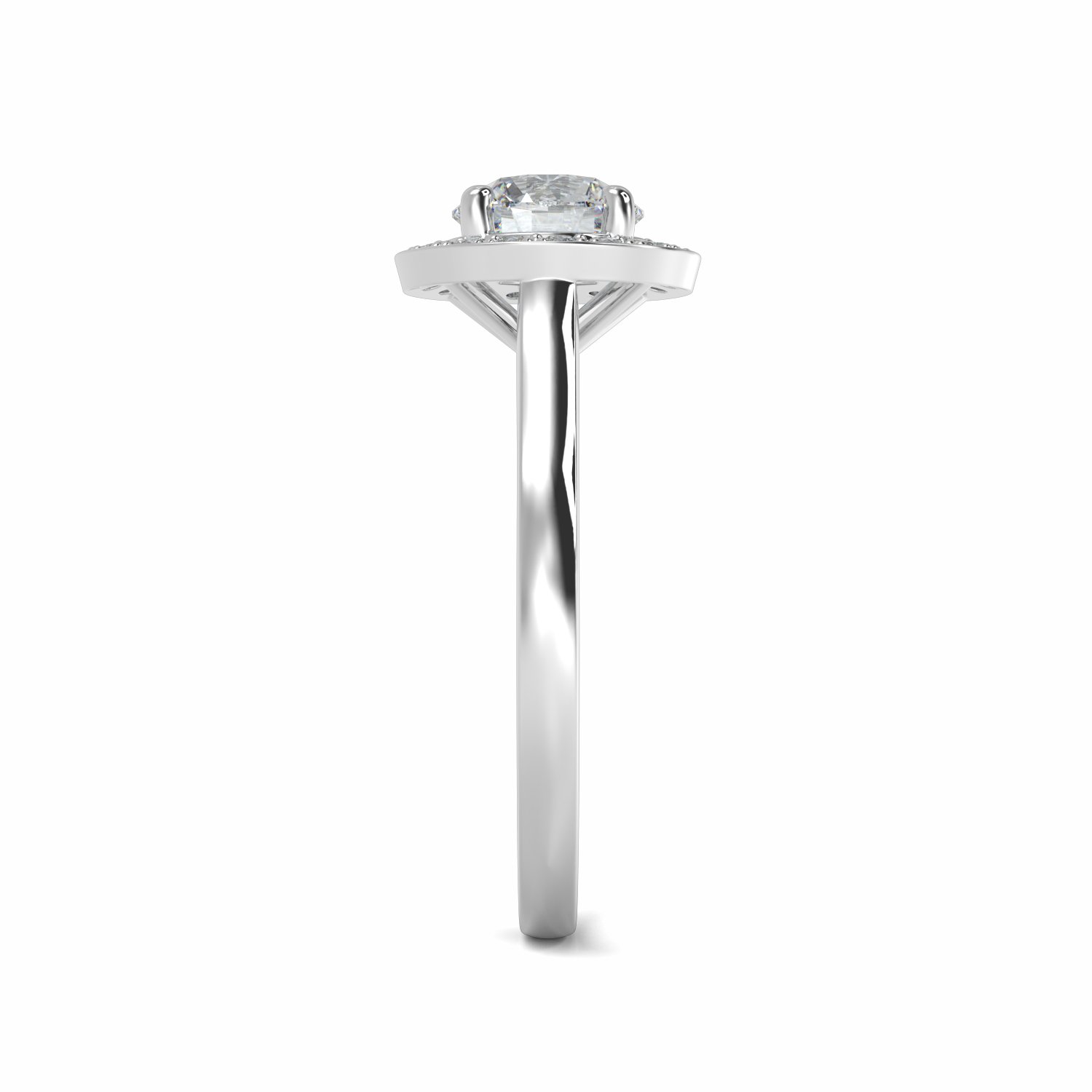 18K White Gold Cecily Halo Diamond Engagement Ring