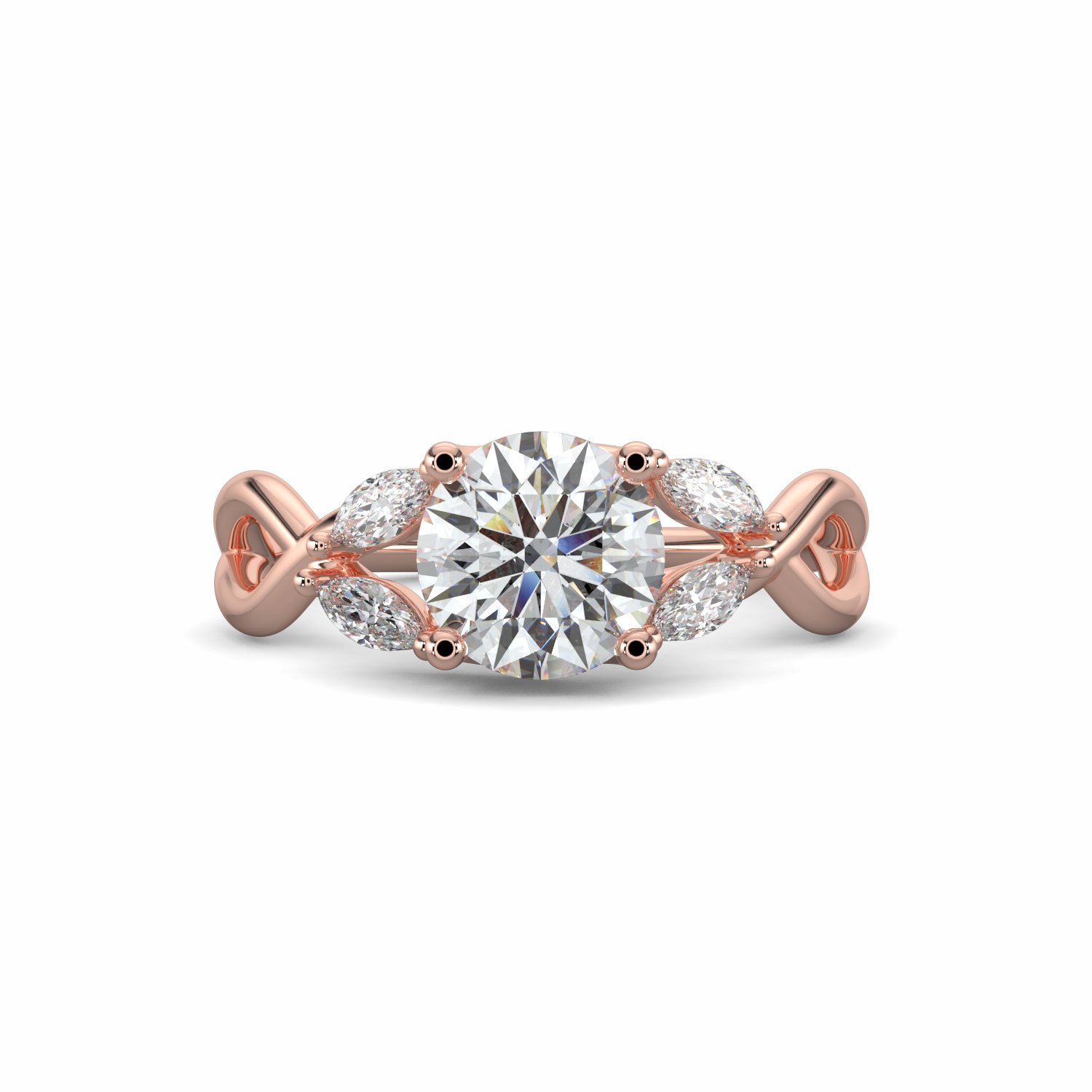 18K White Gold Primrose Diamond Set Shoulder Engagement Ring