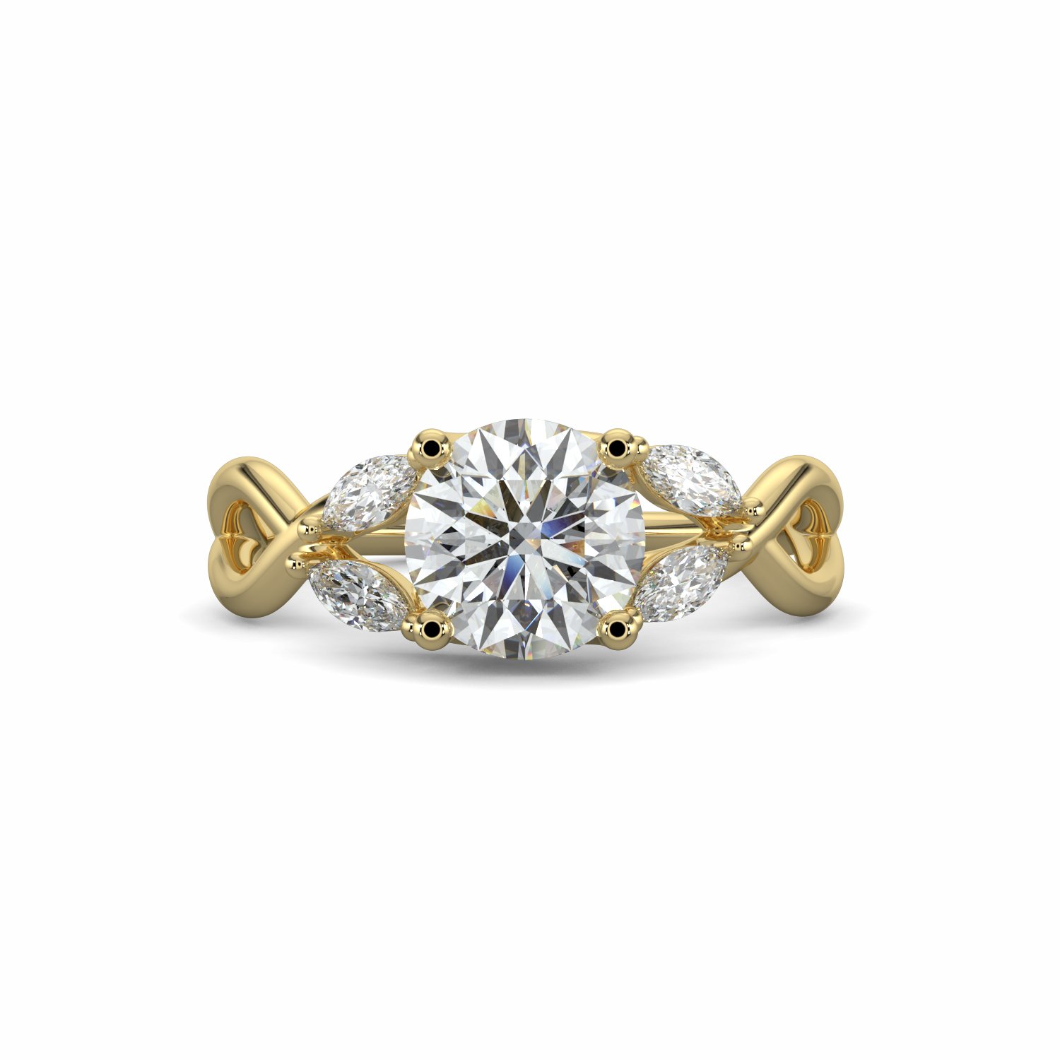 18K White Gold Primrose Diamond Set Shoulder Engagement Ring