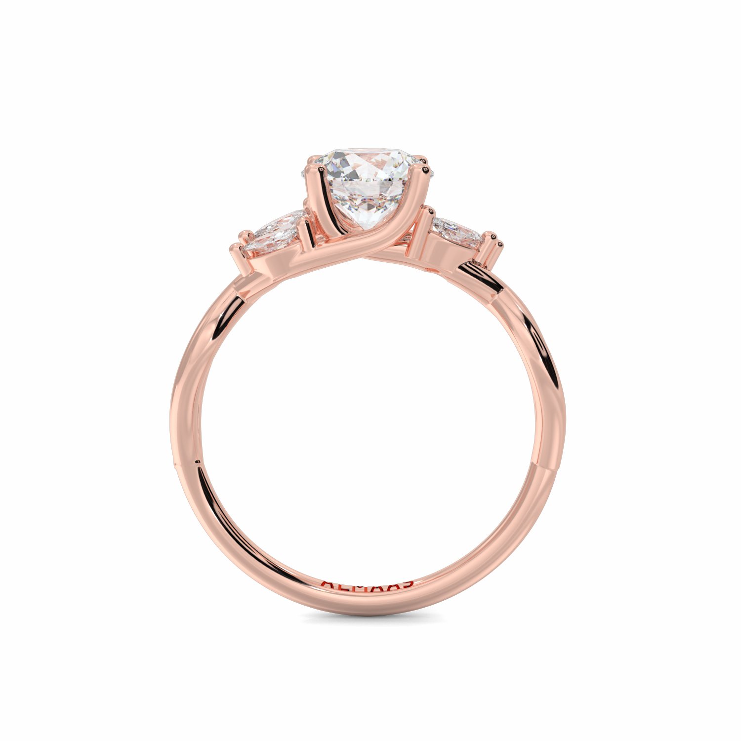 18K Rose Gold Primrose Diamond Set Shoulder Engagement Ring