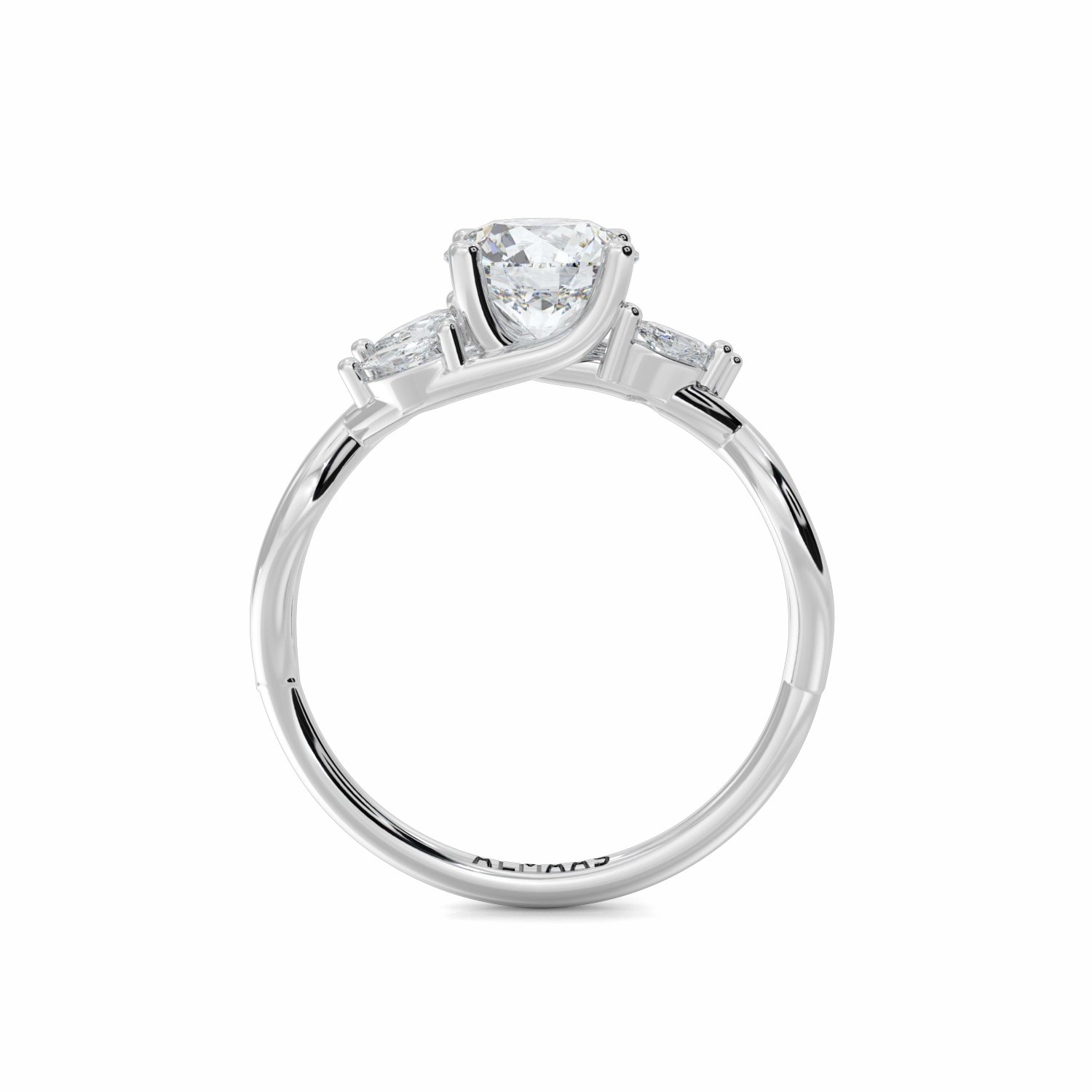 18K White Gold Primrose Diamond Set Shoulder Engagement Ring