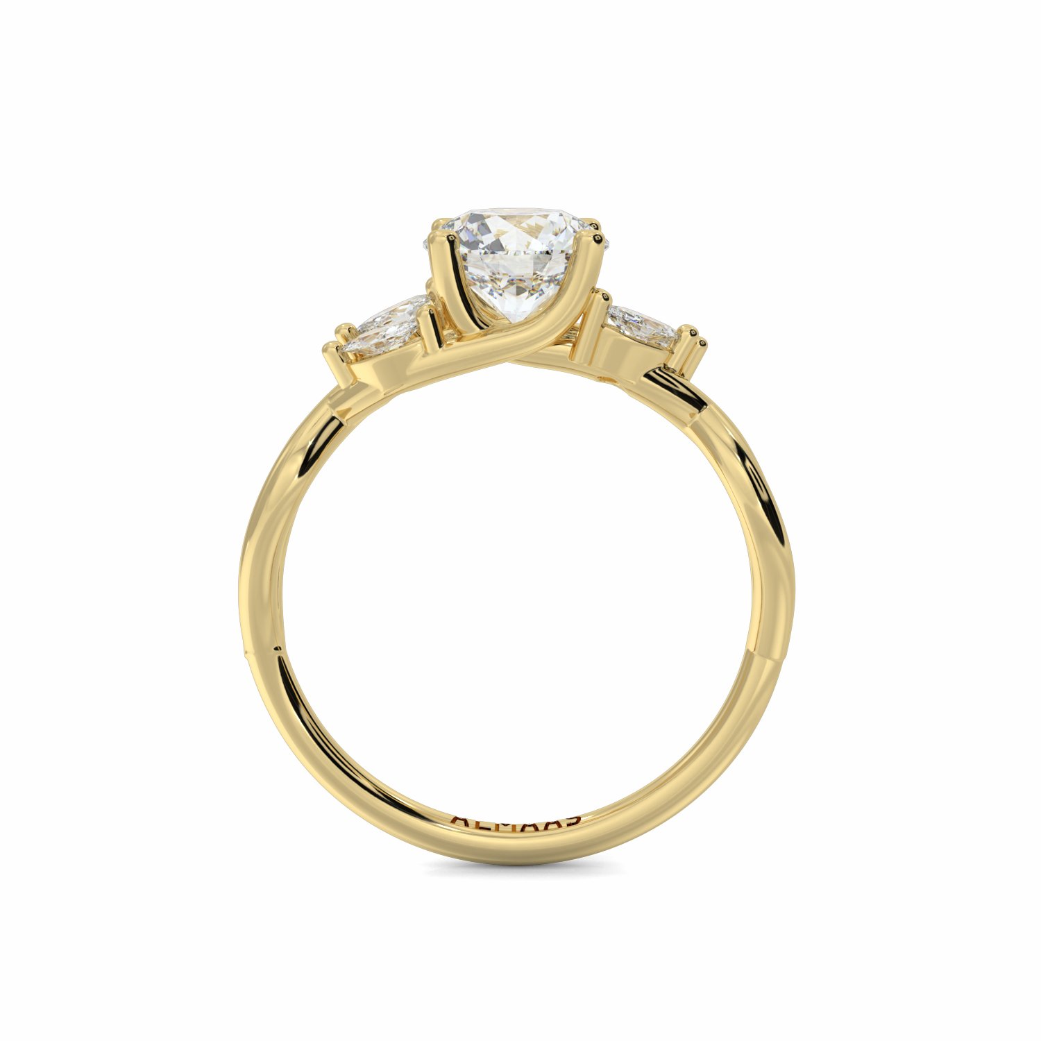 18K Yellow Gold Primrose Diamond Set Shoulder Engagement Ring