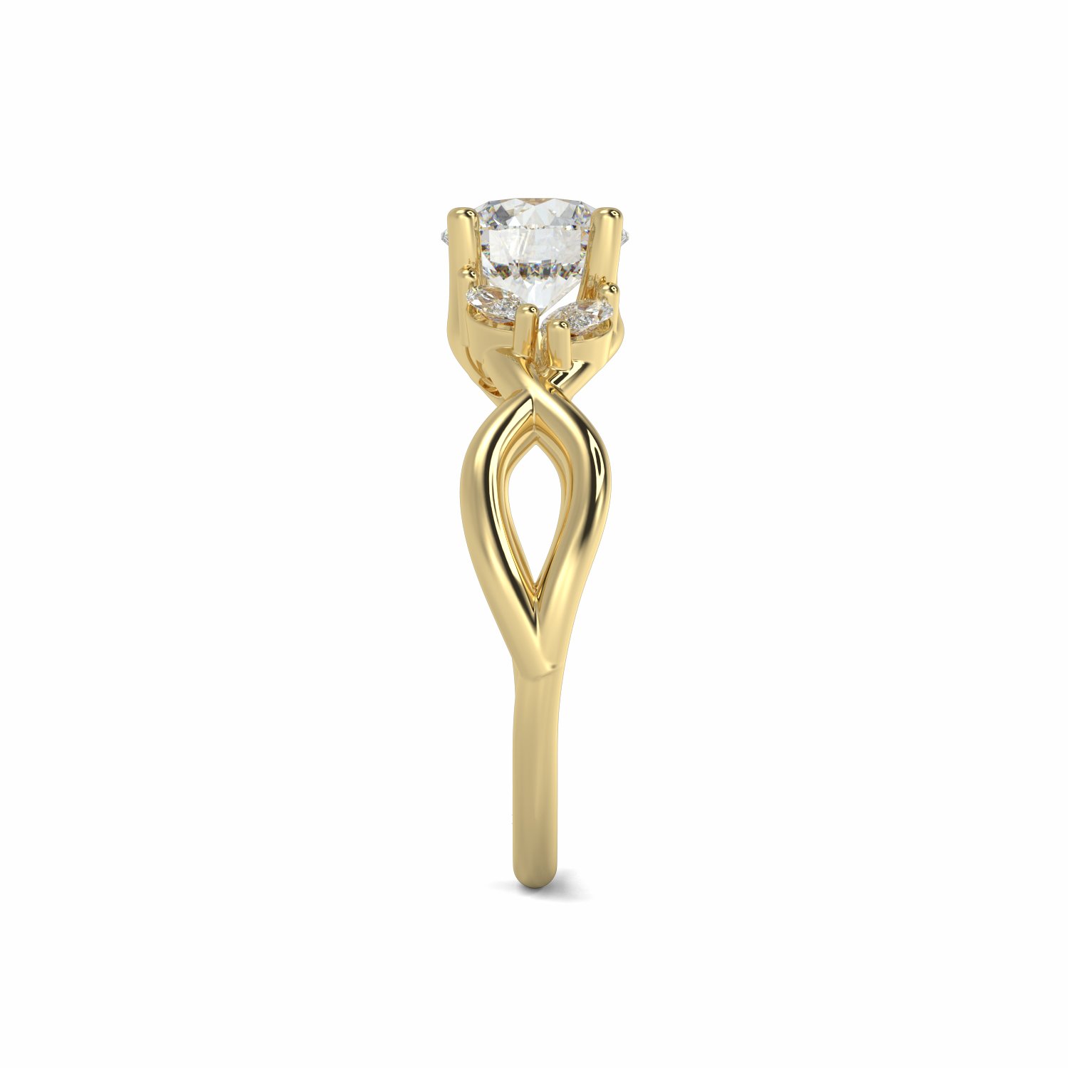 18K Yellow Gold Primrose Diamond Set Shoulder Engagement Ring