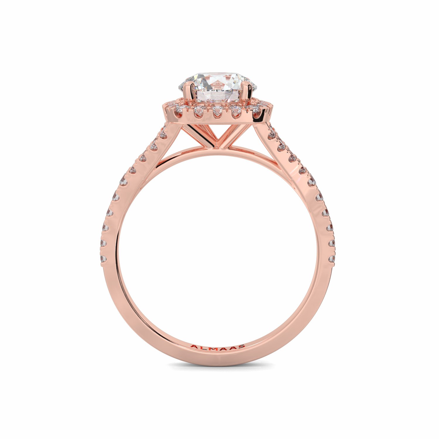 18K Rose Gold Iris Halo Engagement Ring