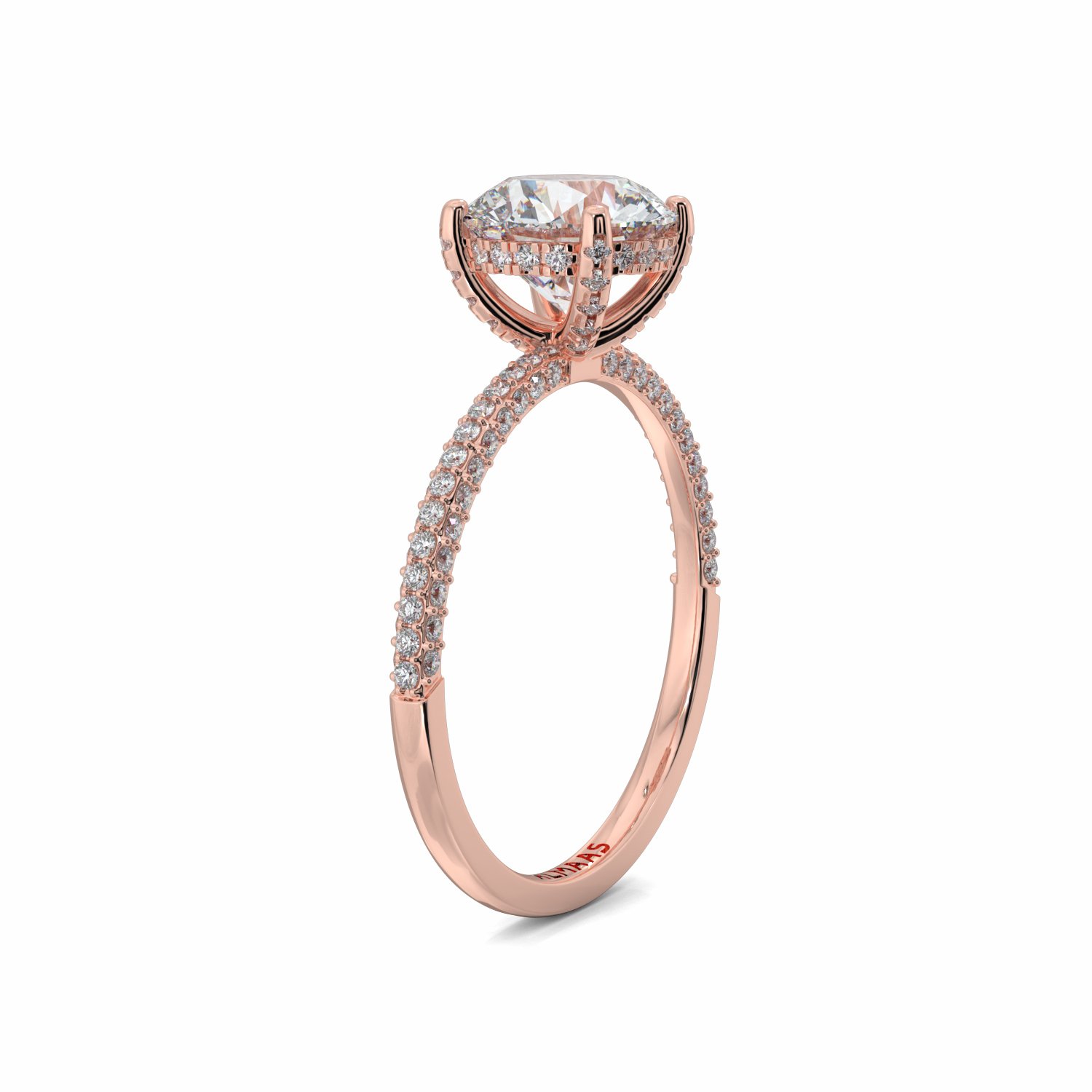 18K Rose Gold Vienna Diamond Set Shoulder Engagement Ring