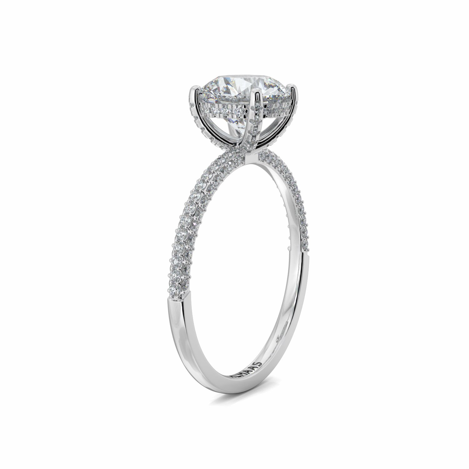 18K White Gold Vienna Diamond Set Shoulder Engagement Ring