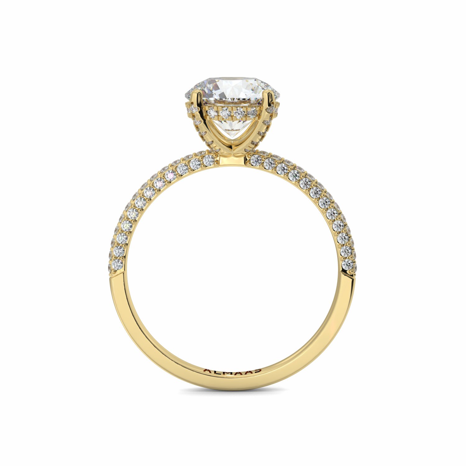 18K Yellow Gold Vienna Diamond Set Shoulder Engagement Ring