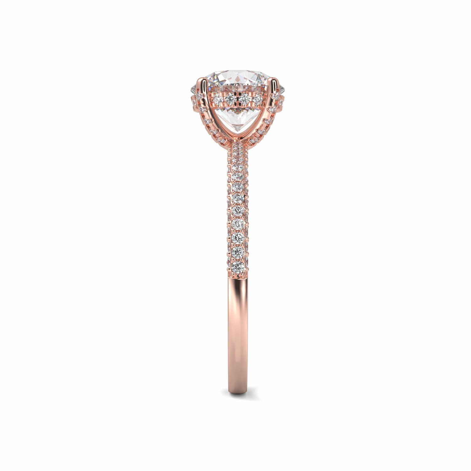 18K Rose Gold Vienna Diamond Set Shoulder Engagement Ring