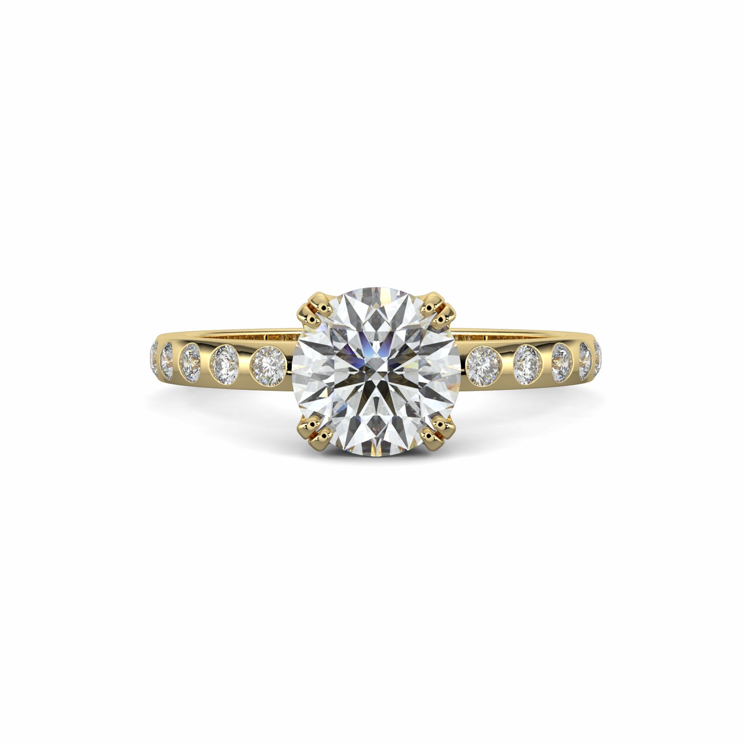18K White Gold Harriet Diamond Shoulder Engagement Ring
