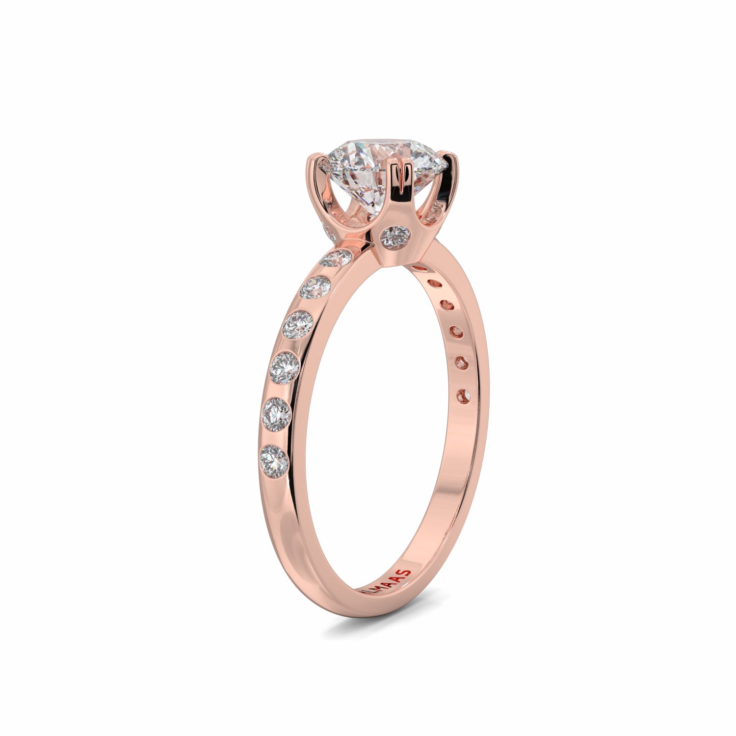 18K Rose Gold Harriet Diamond Shoulder Engagement Ring