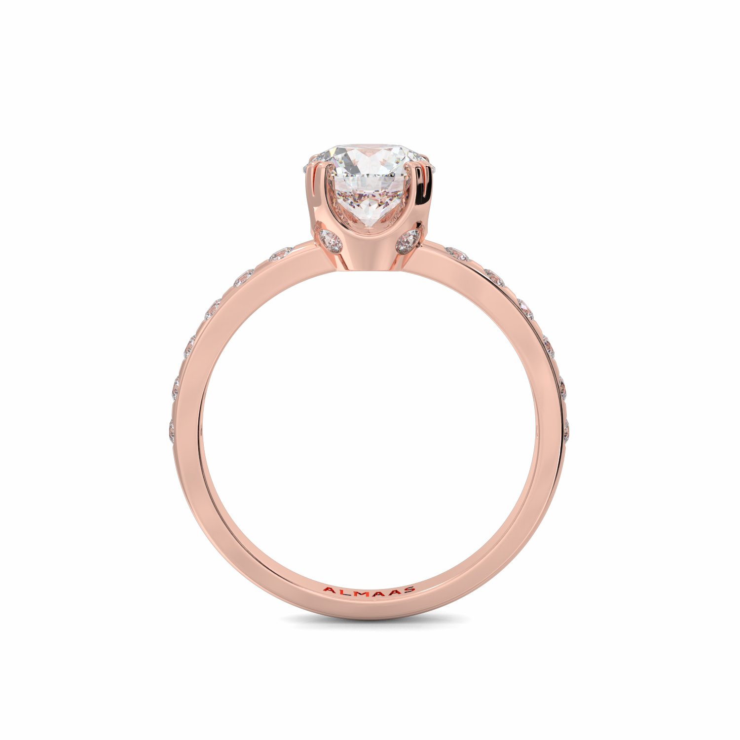18K Rose Gold Harriet Diamond Shoulder Engagement Ring