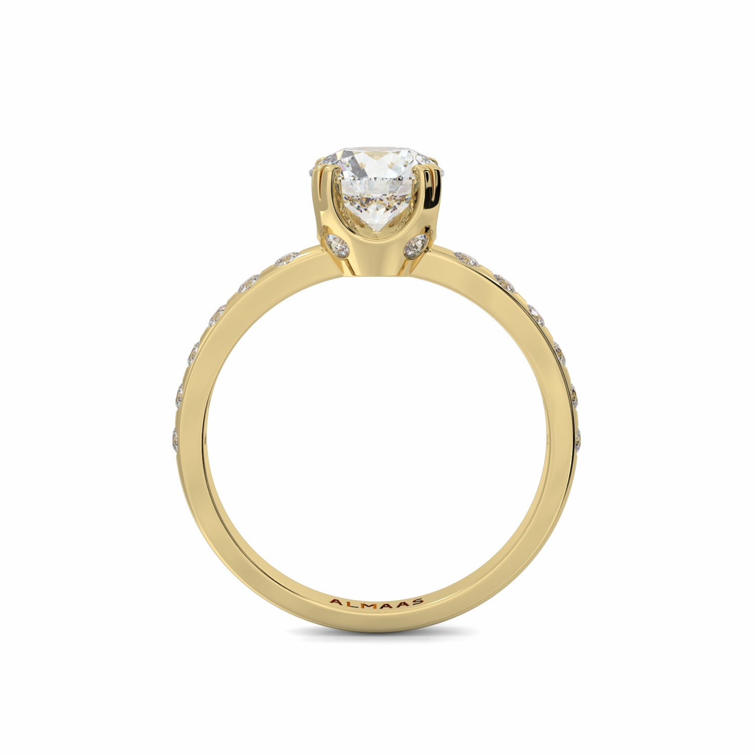 18K Yellow Gold Harriet Diamond Shoulder Engagement Ring