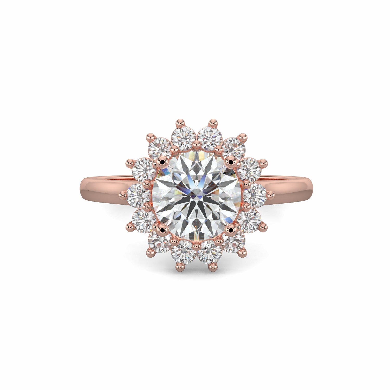 18K White Gold Flora Halo Engagement Ring