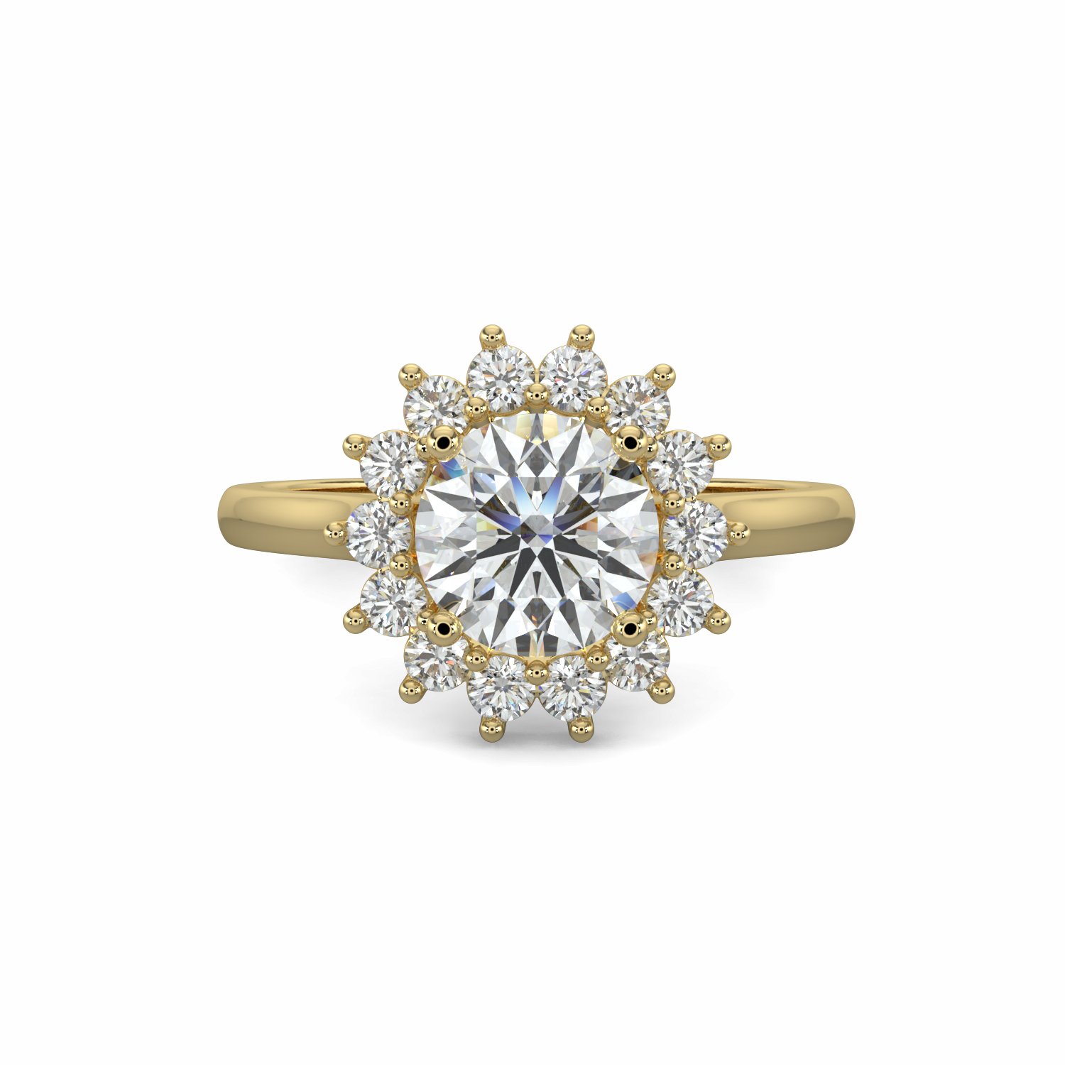 18K White Gold Flora Halo Engagement Ring