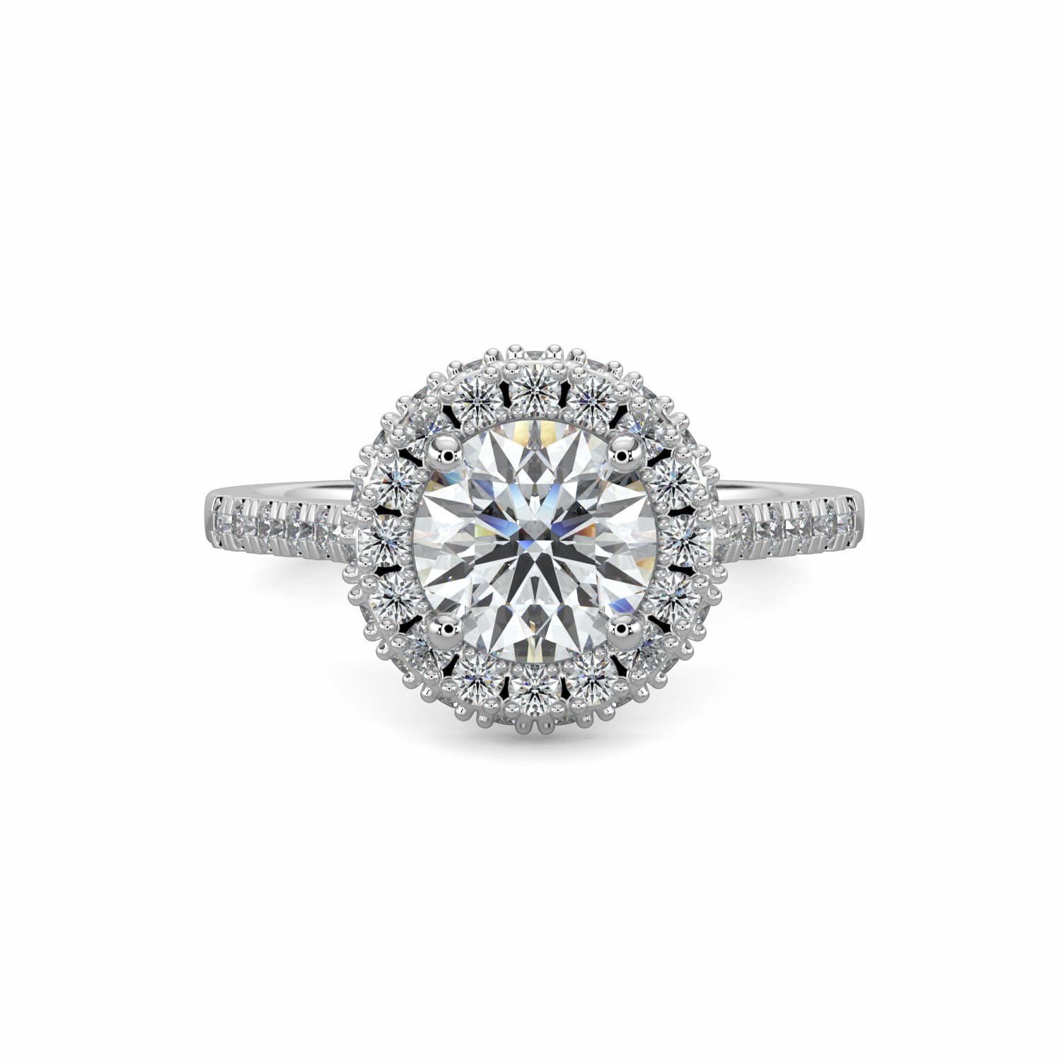 18K White Gold Calista Halo Engagement Ring