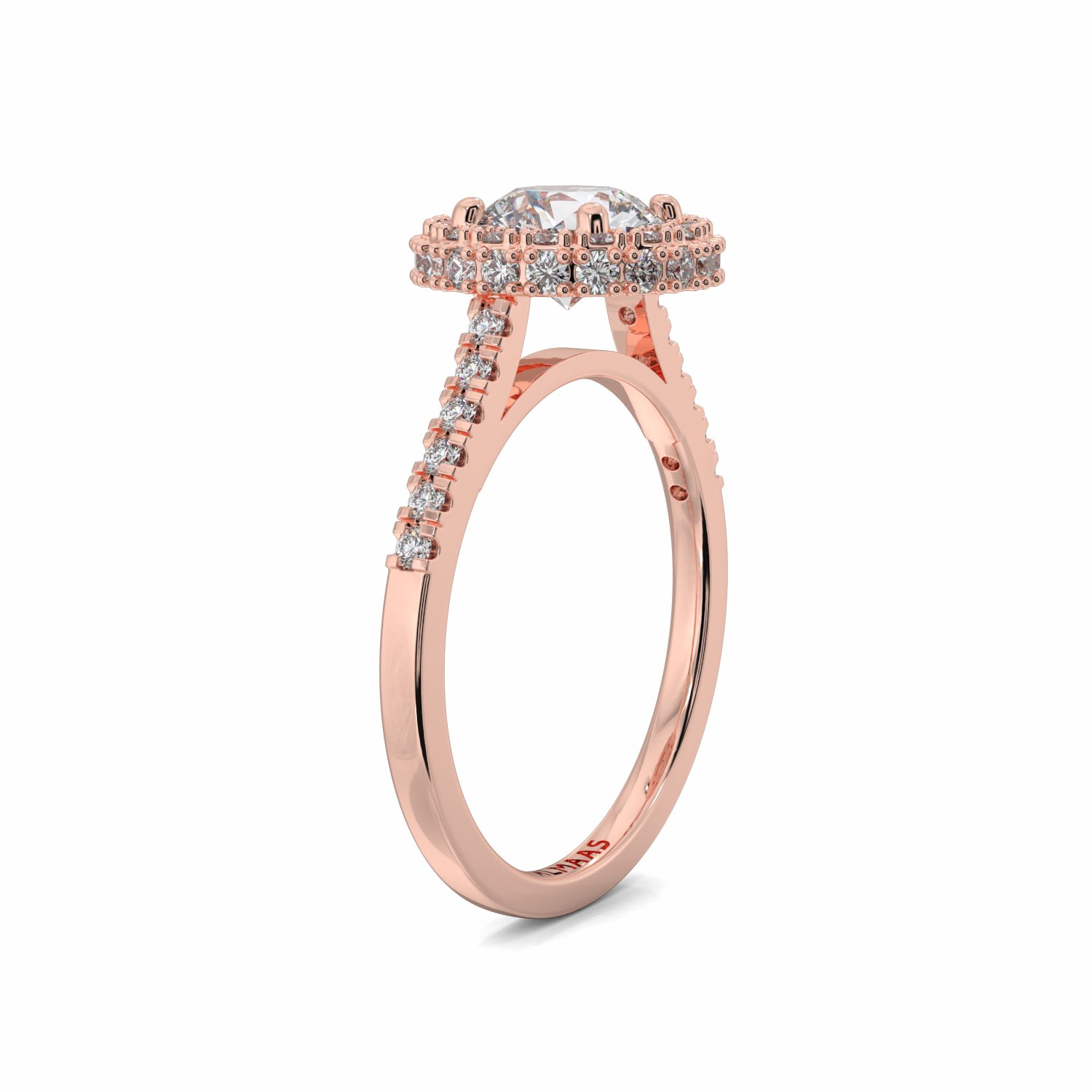 18K Rose Gold Calista Halo Engagement Ring