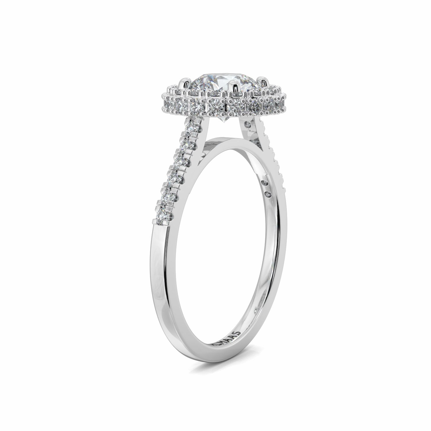 18K White Gold Calista Halo Engagement Ring