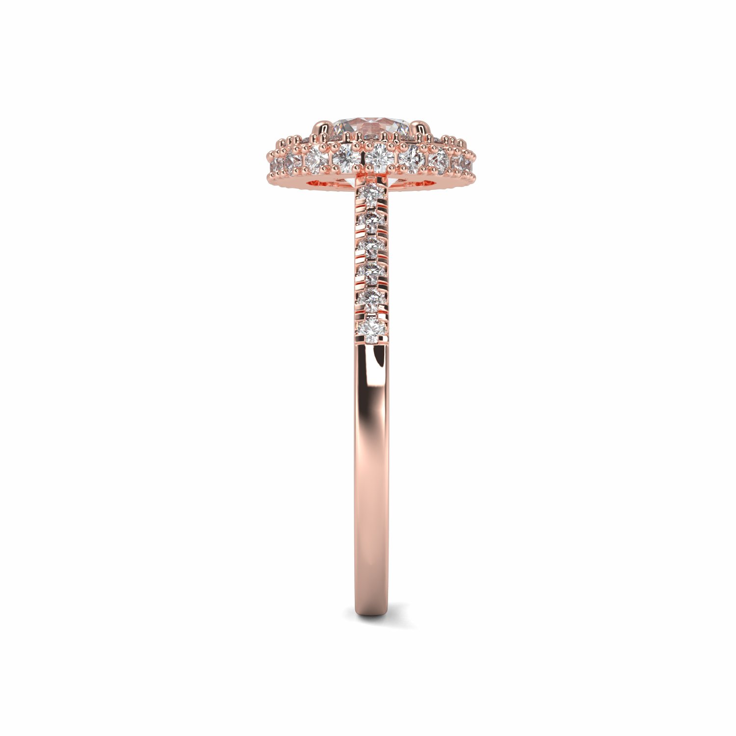 18K Rose Gold Calista Halo Engagement Ring