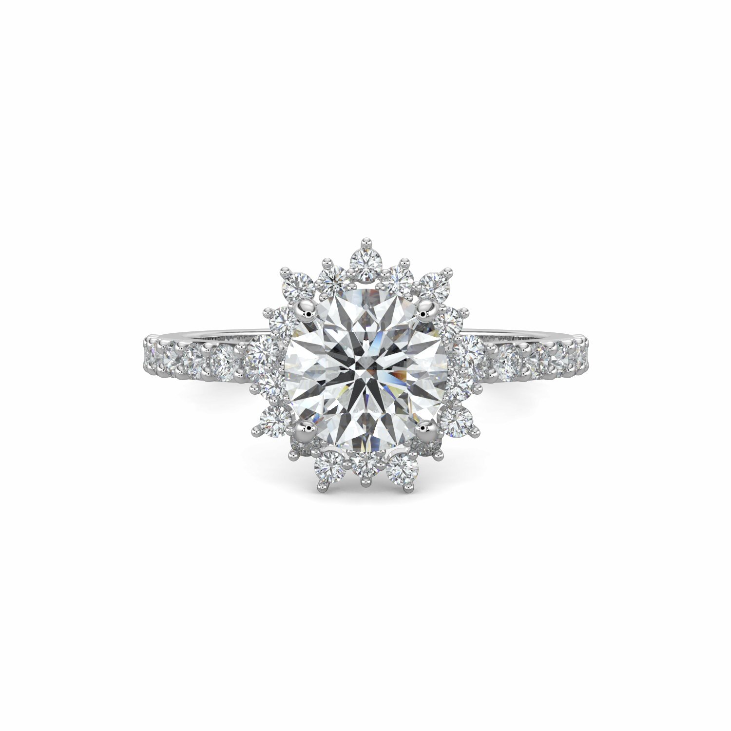 18K White Gold Twilight Halo Engagement Ring