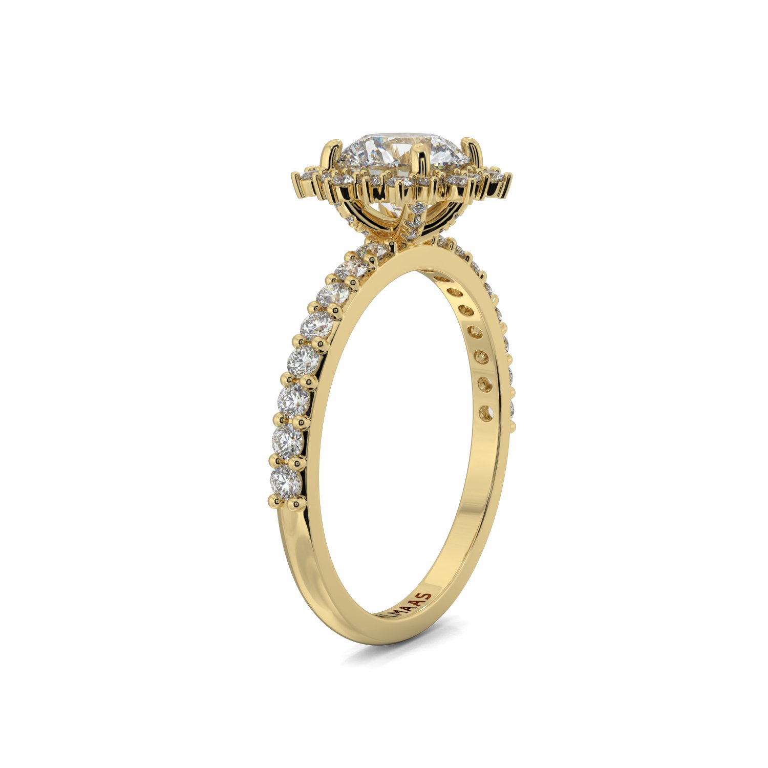 18K Yellow Gold Twilight Halo Engagement Ring