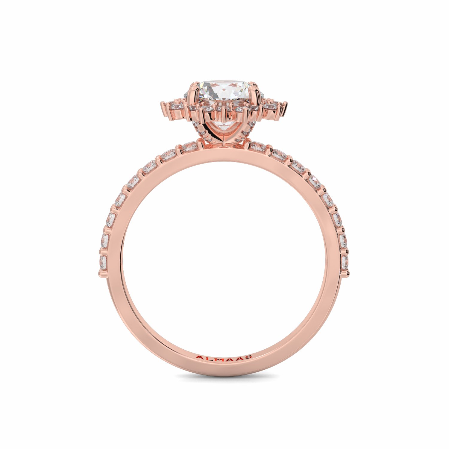 18K Rose Gold Twilight Halo Engagement Ring