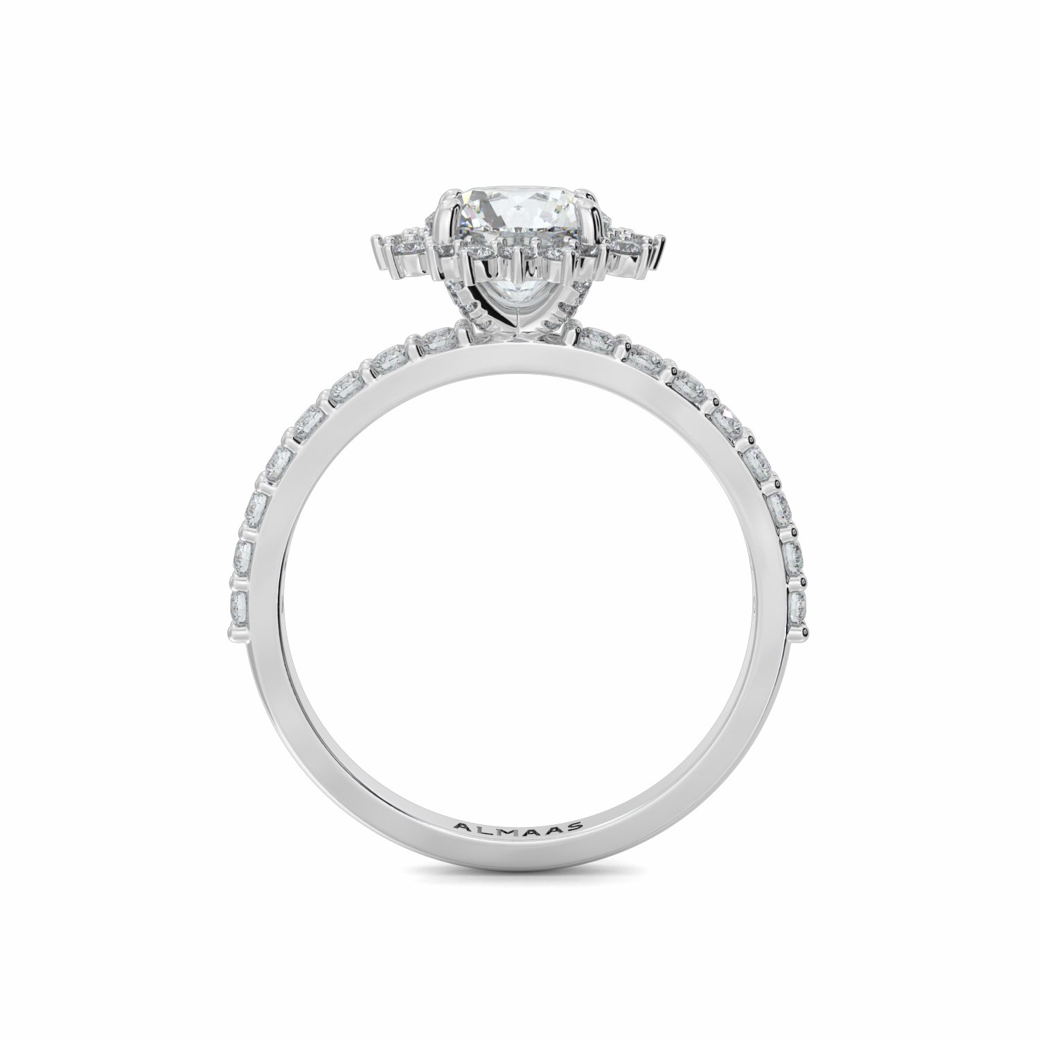 18K White Gold Twilight Halo Engagement Ring