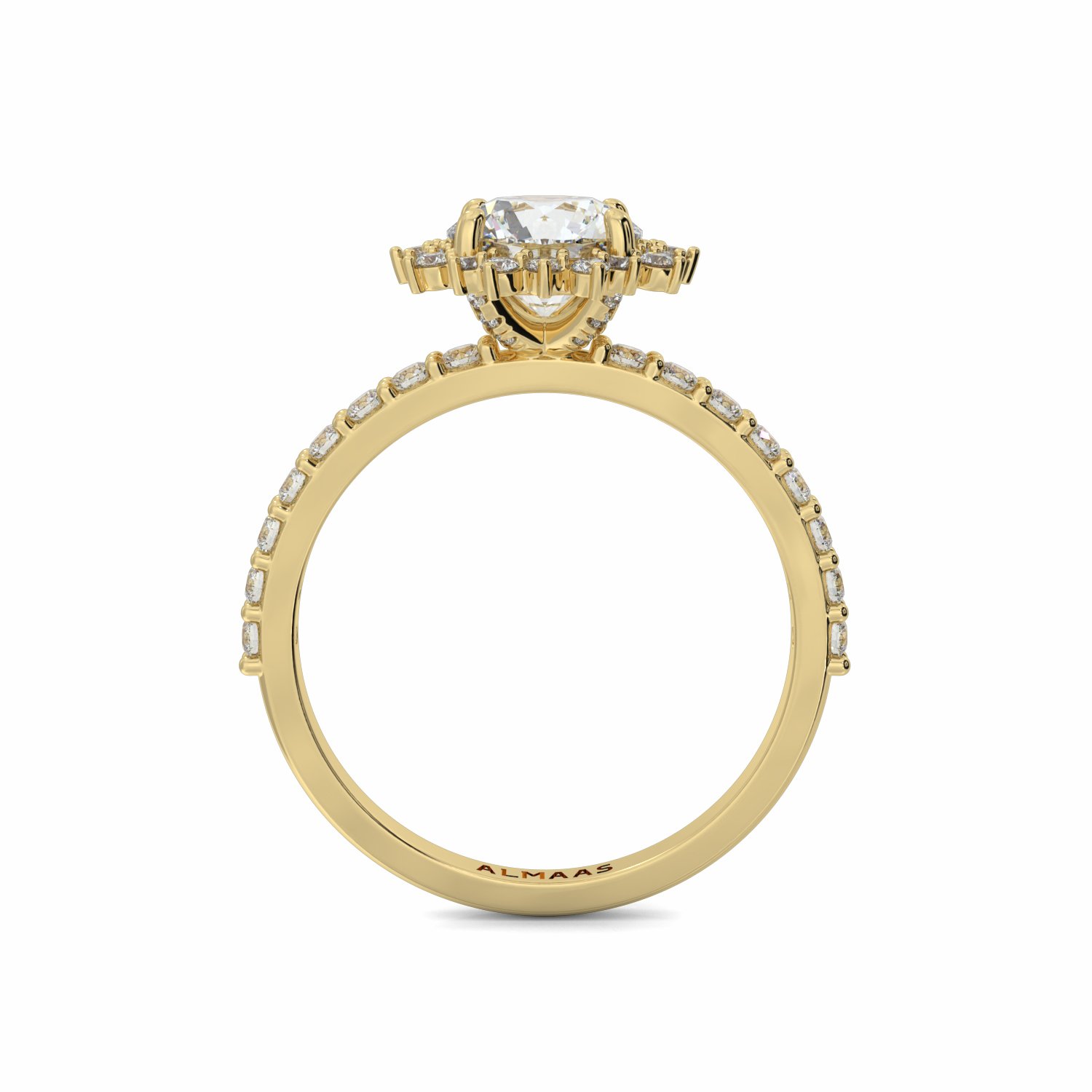 18K Yellow Gold Twilight Halo Engagement Ring