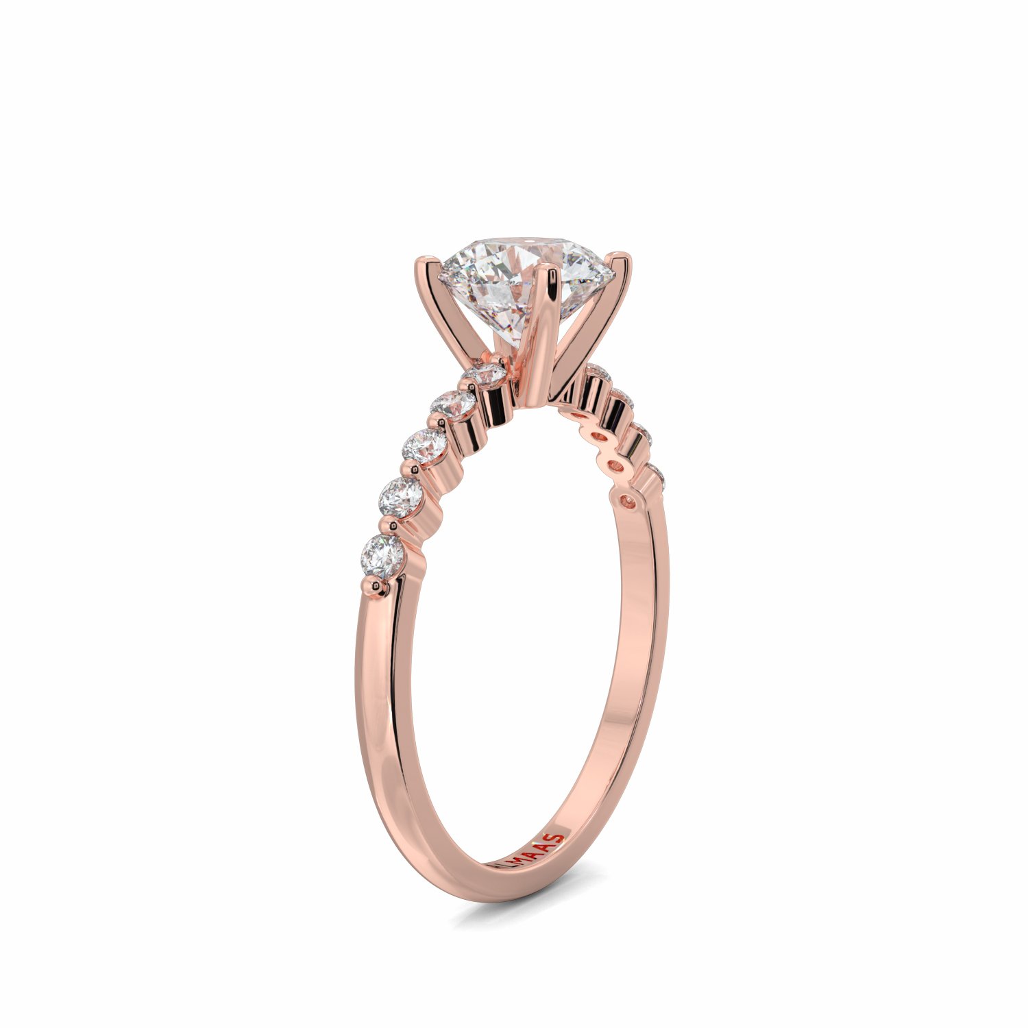 18K Rose Gold Meli Diamond Shoulder Engagement Ring