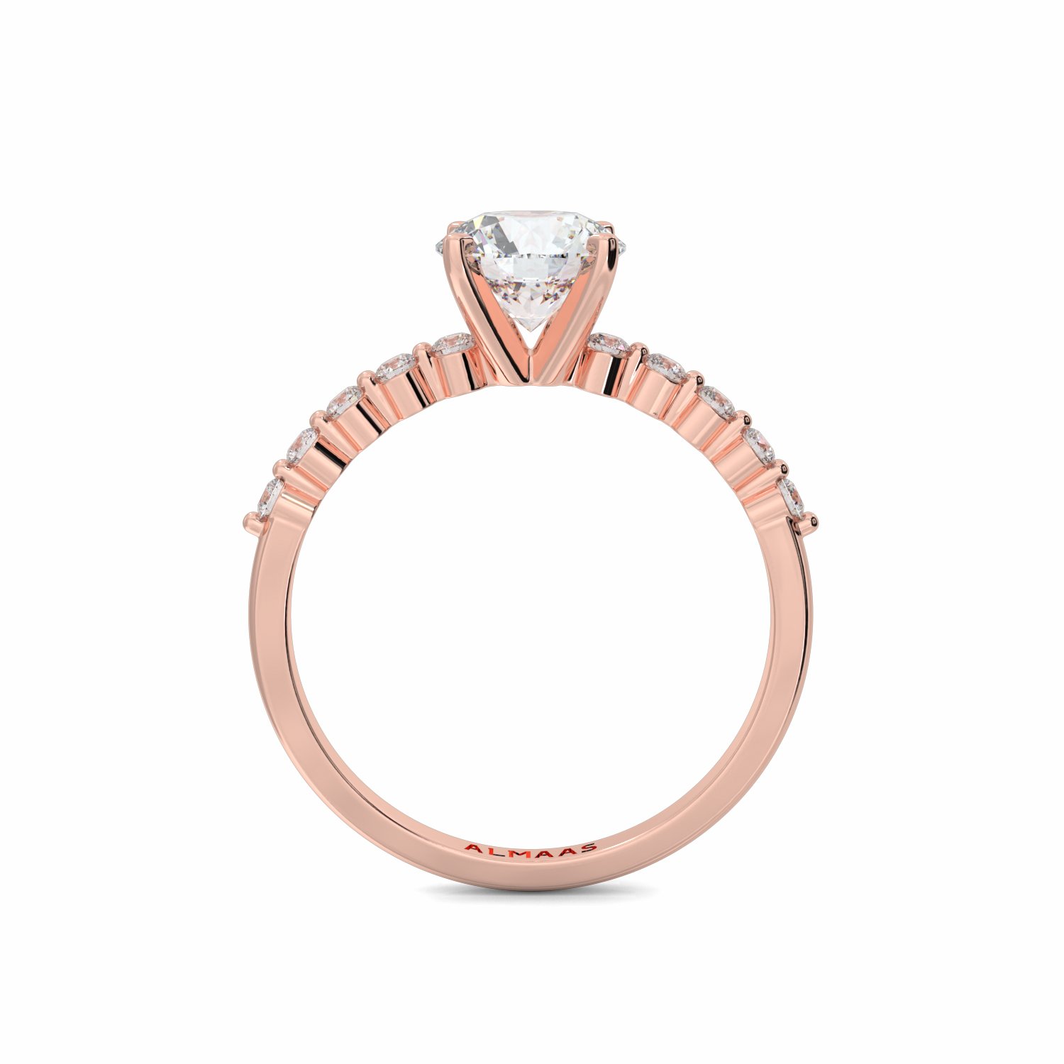 18K Rose Gold Meli Diamond Shoulder Engagement Ring