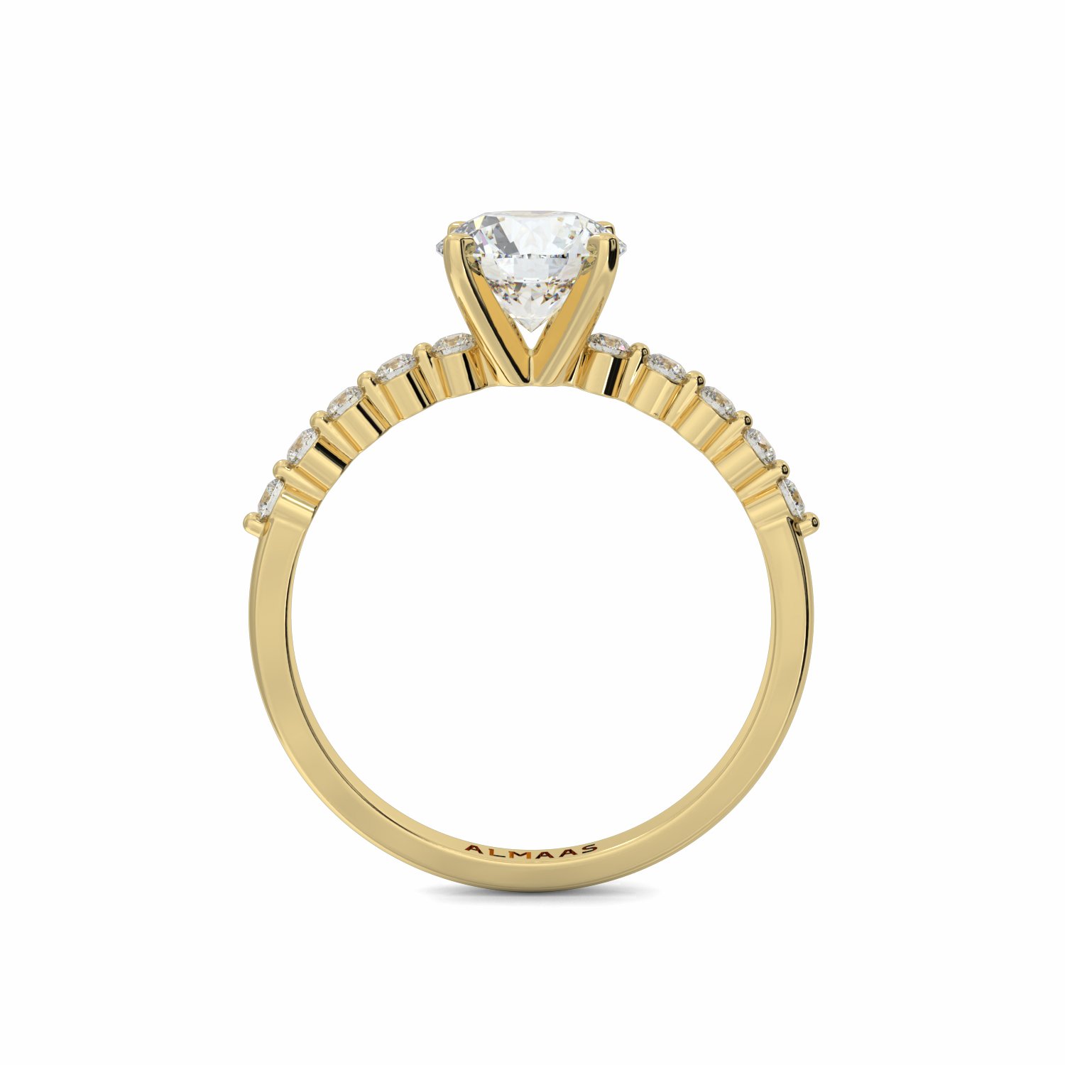 18K Yellow Gold Meli Diamond Shoulder Engagement Ring