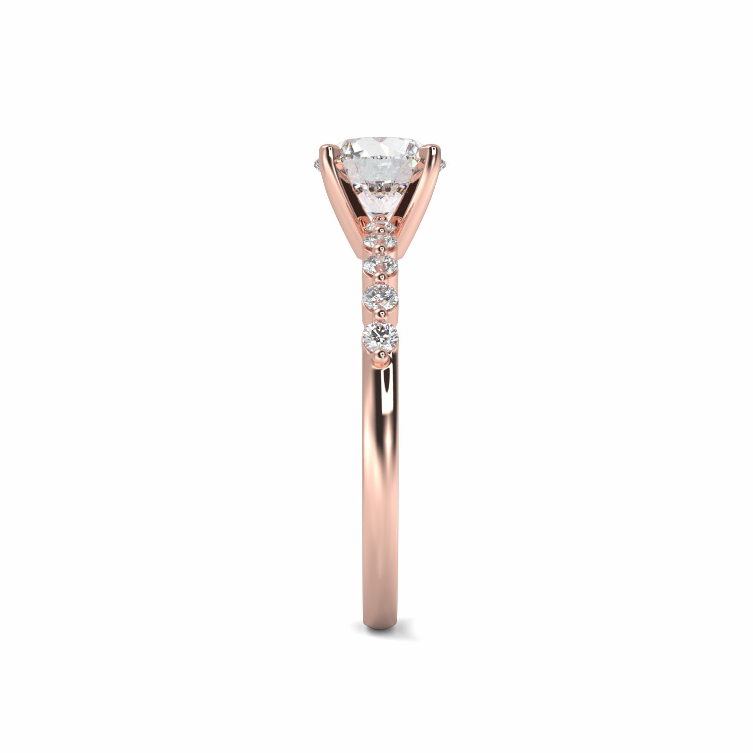 18K Rose Gold Meli Diamond Shoulder Engagement Ring