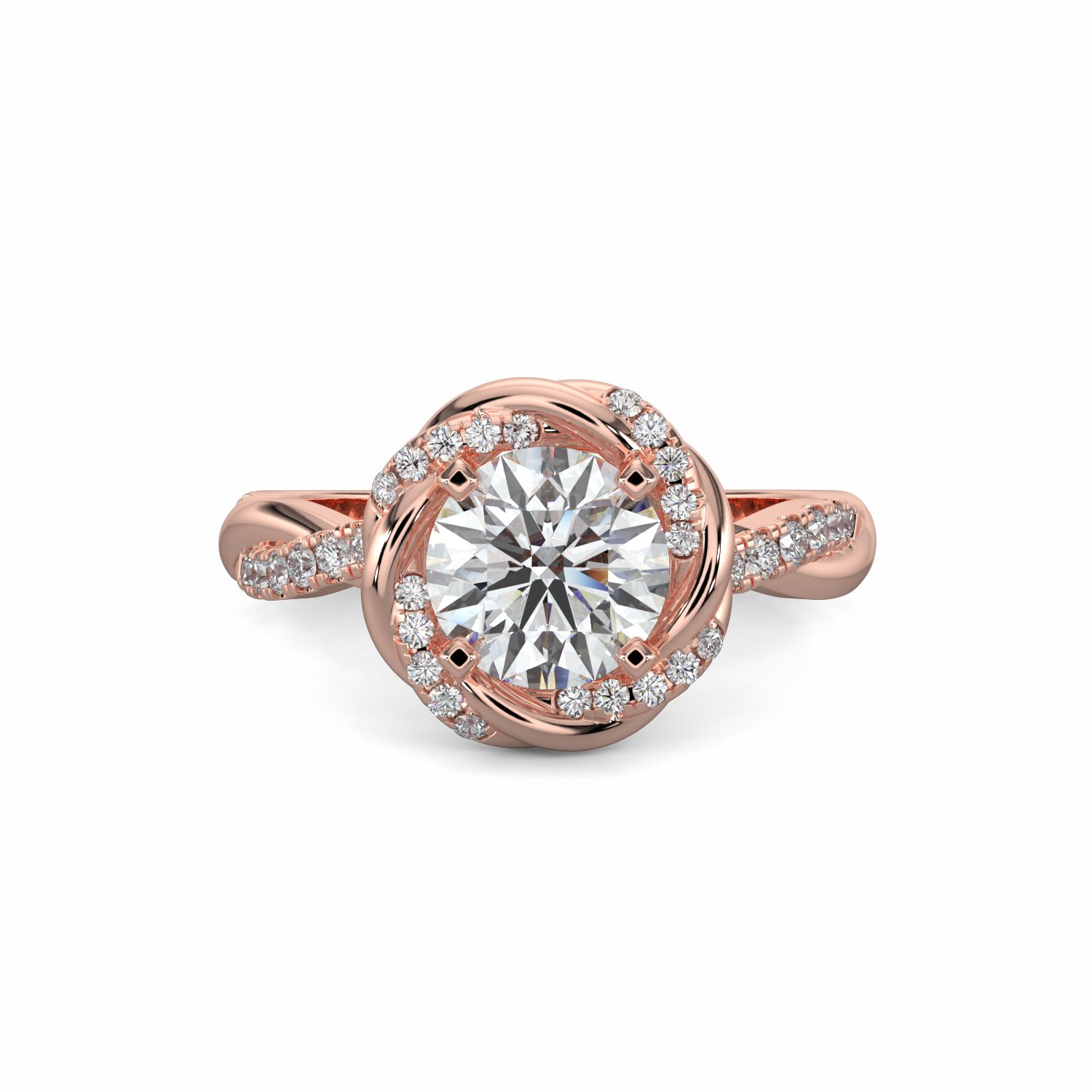 18K White Gold Oceana Diamond Shoulder Engagement Ring