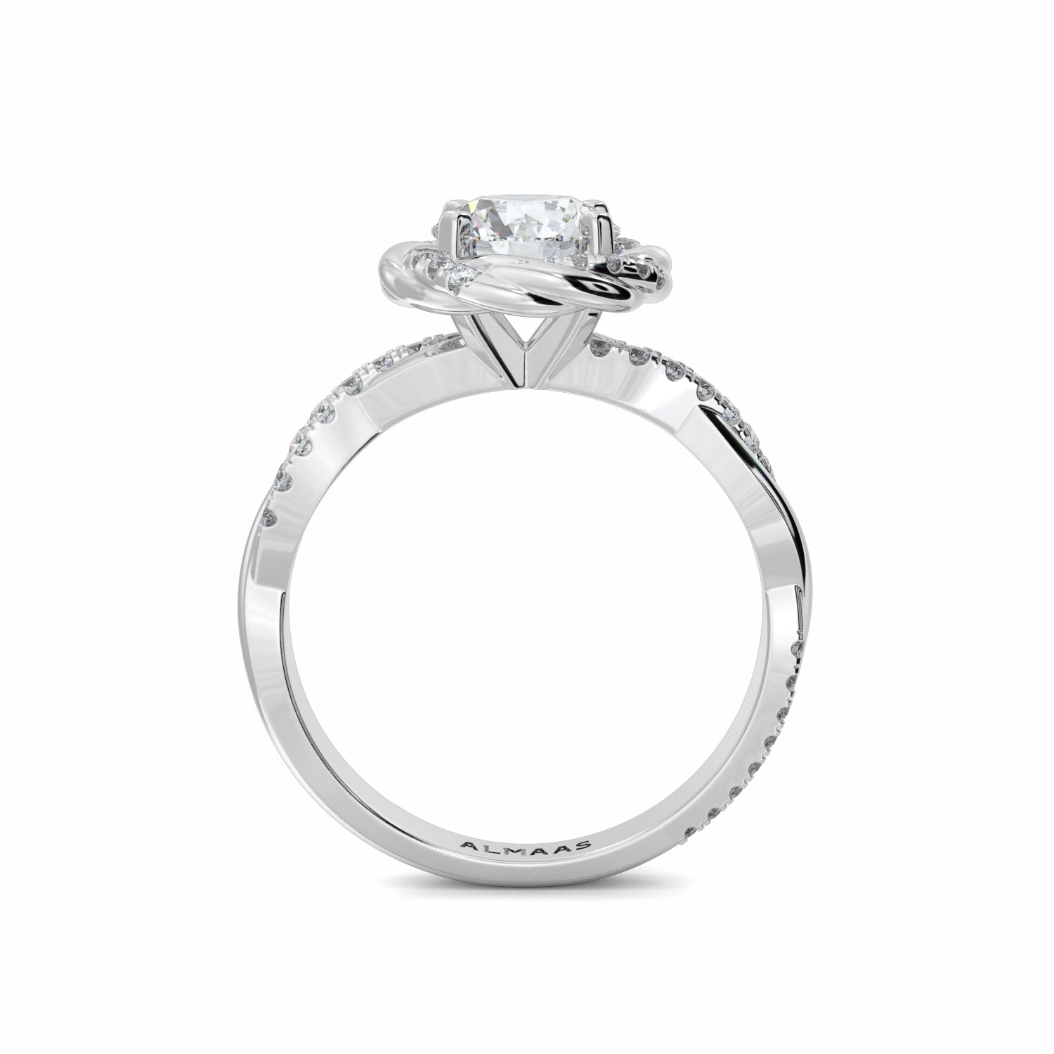 18K White Gold Oceana Diamond Shoulder Engagement Ring