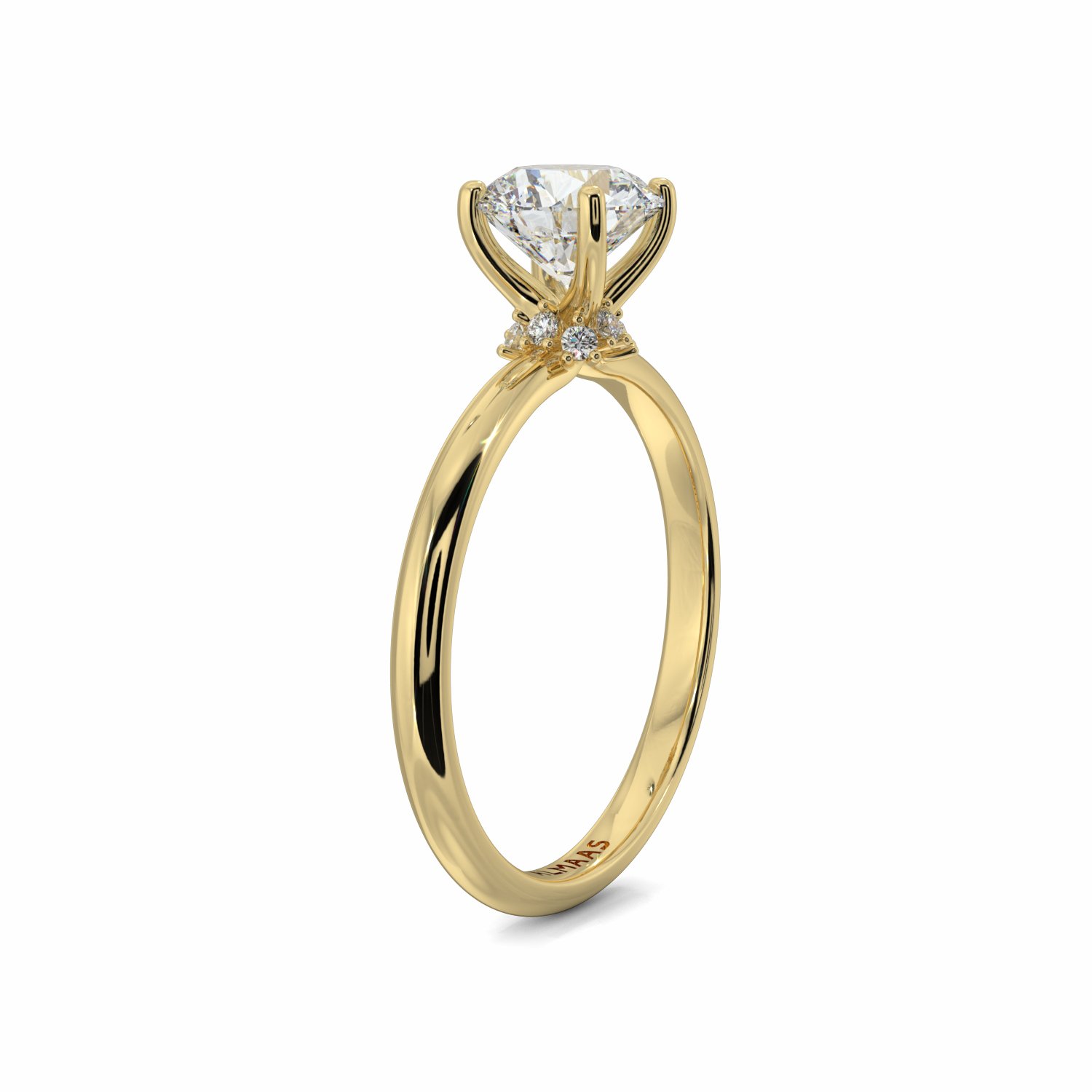 18K Yellow Gold Delilah Halo Engagement Ring