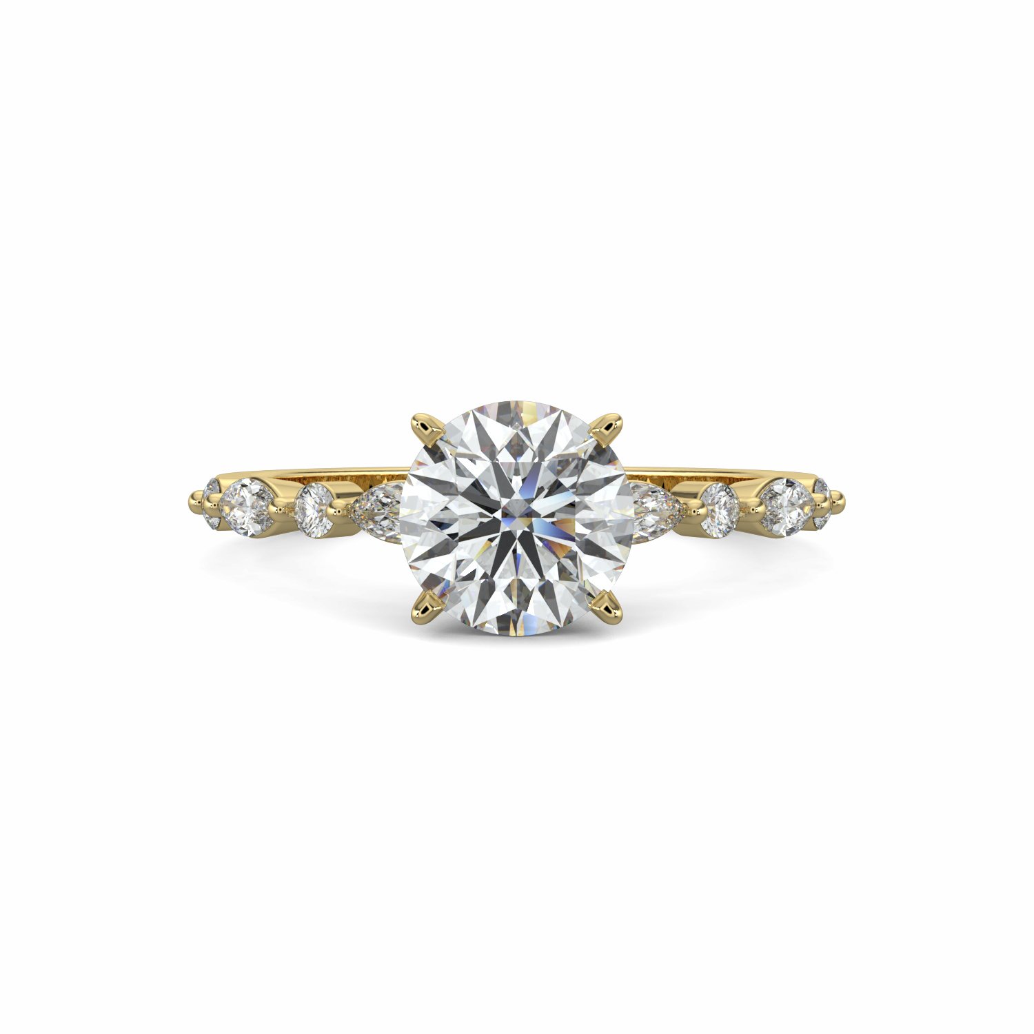 18K White Gold Viola Diamond Shoulder Engagement Ring