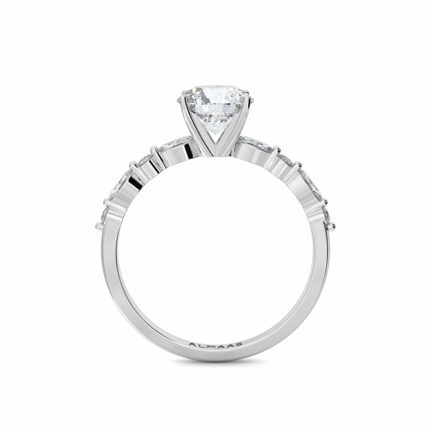 18K White Gold Viola Diamond Shoulder Engagement Ring