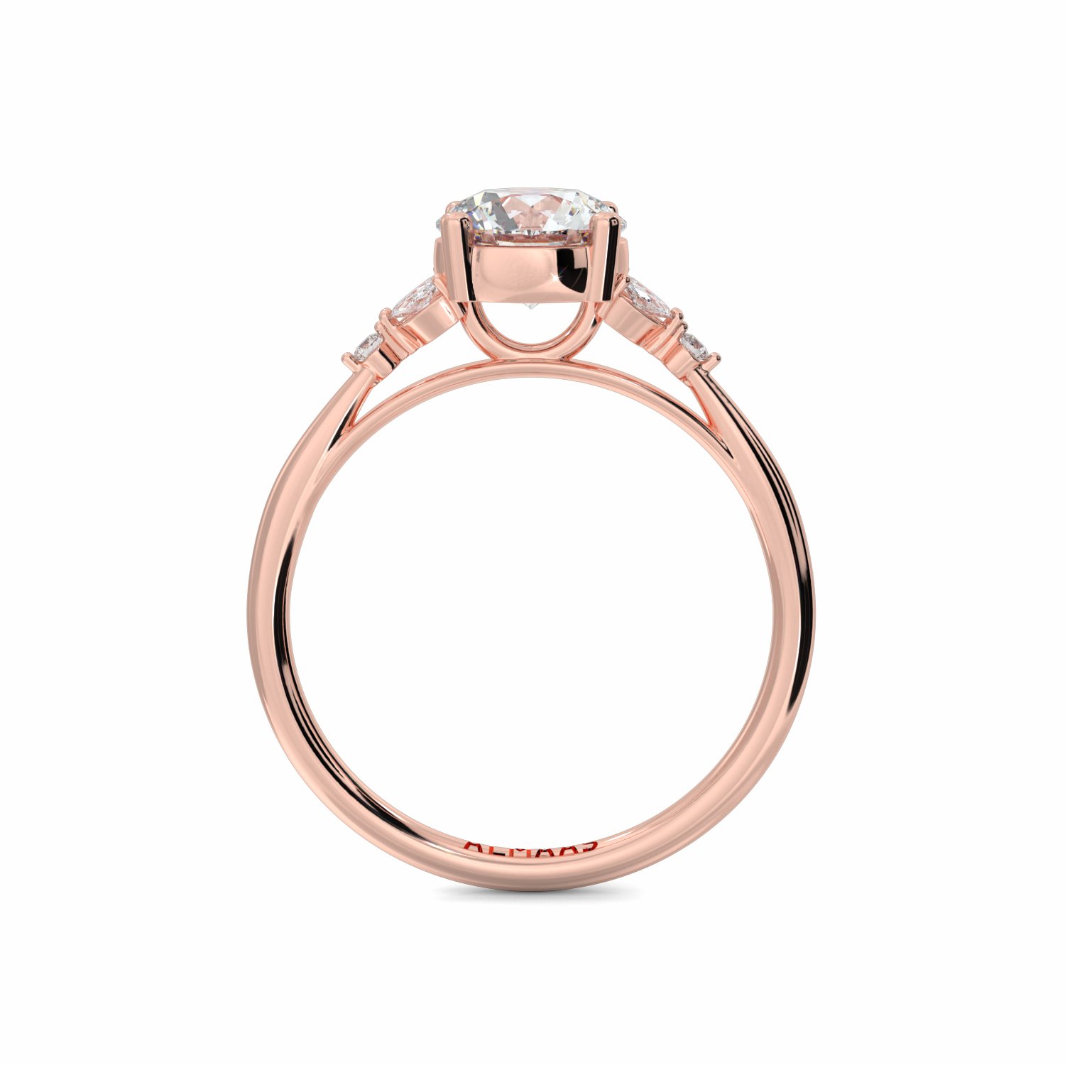 18K Rose Gold Raya Diamond Shoulder Engagement Ring
